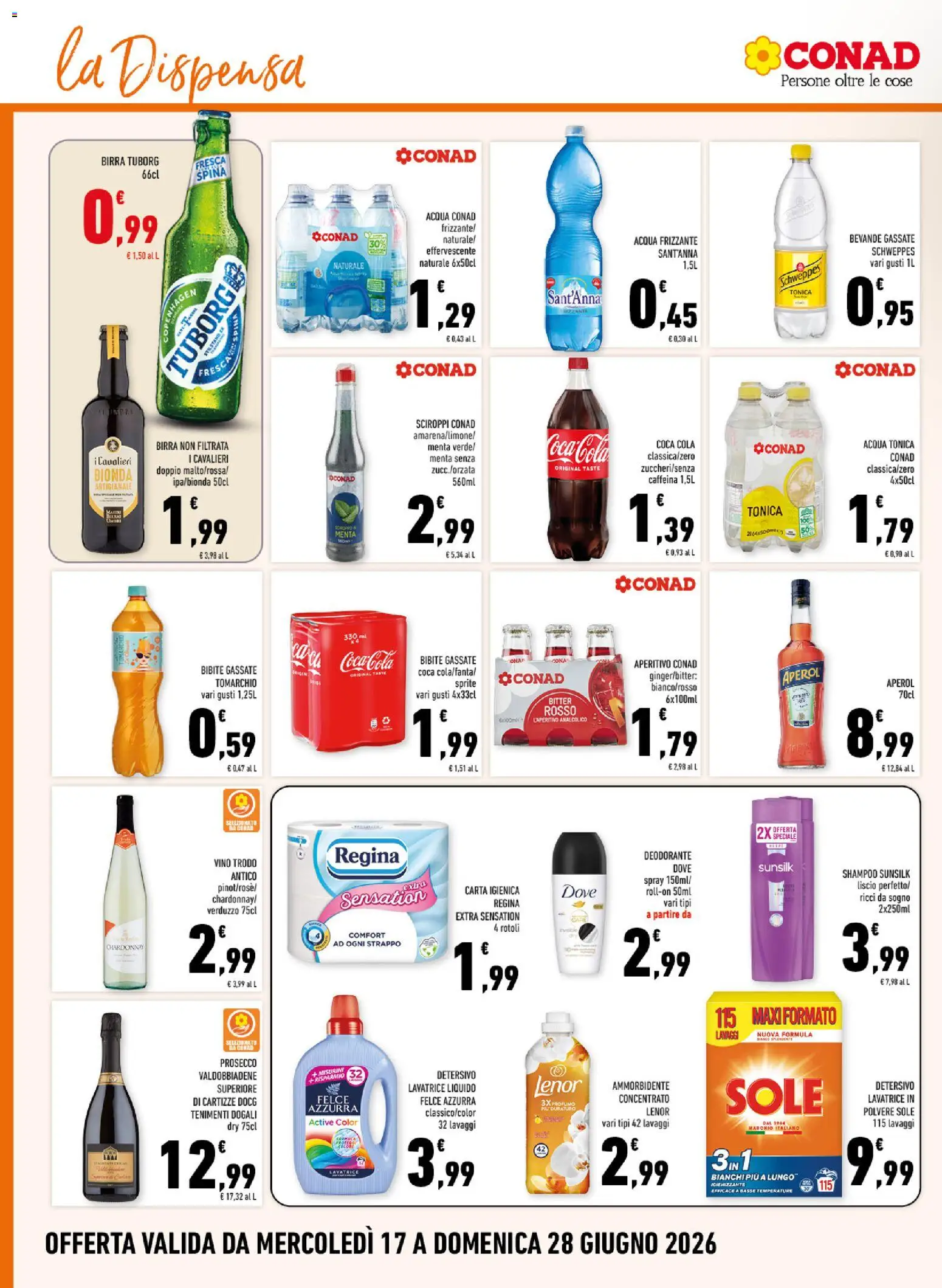Volantino Conad del 17.06.2026 | Pagina: 12 | Prodotti: Shampoo, Prosecco, Bibite, Menta