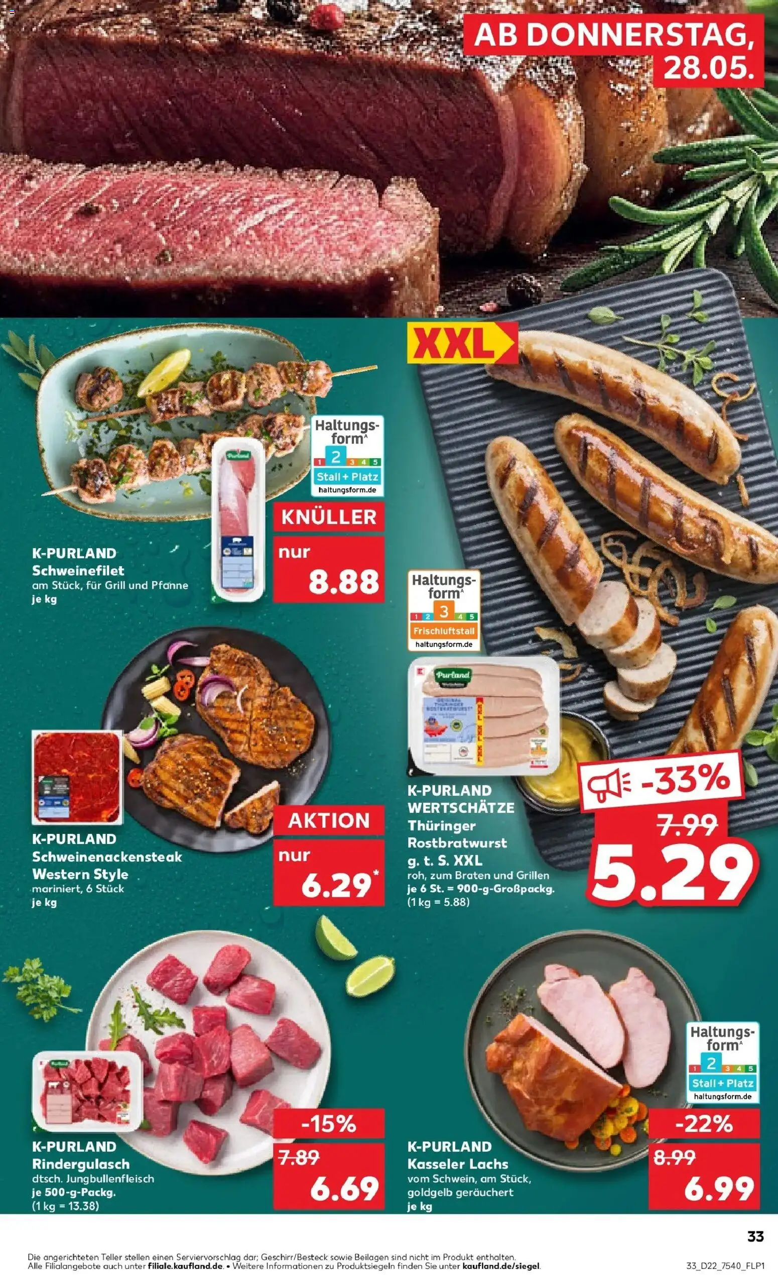 Kaufland Prospekt Frankenberg/Sa. – gültig ab 26.05.2026 | Seite: 38 | Produkte: Grill, Rindergulasch, Schweinefilet, Steak