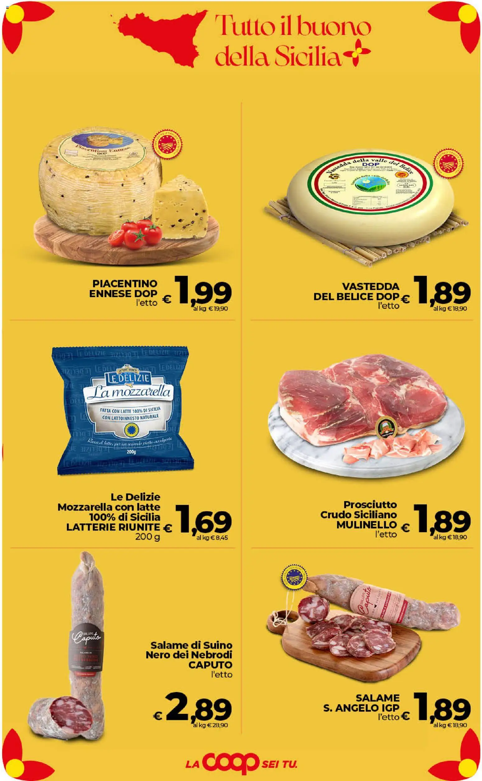 Volantino COOP del 11/08/2026 | Pagina: 6 | Prodotti: Salame, Mozzarella, Latte, Prosciutto