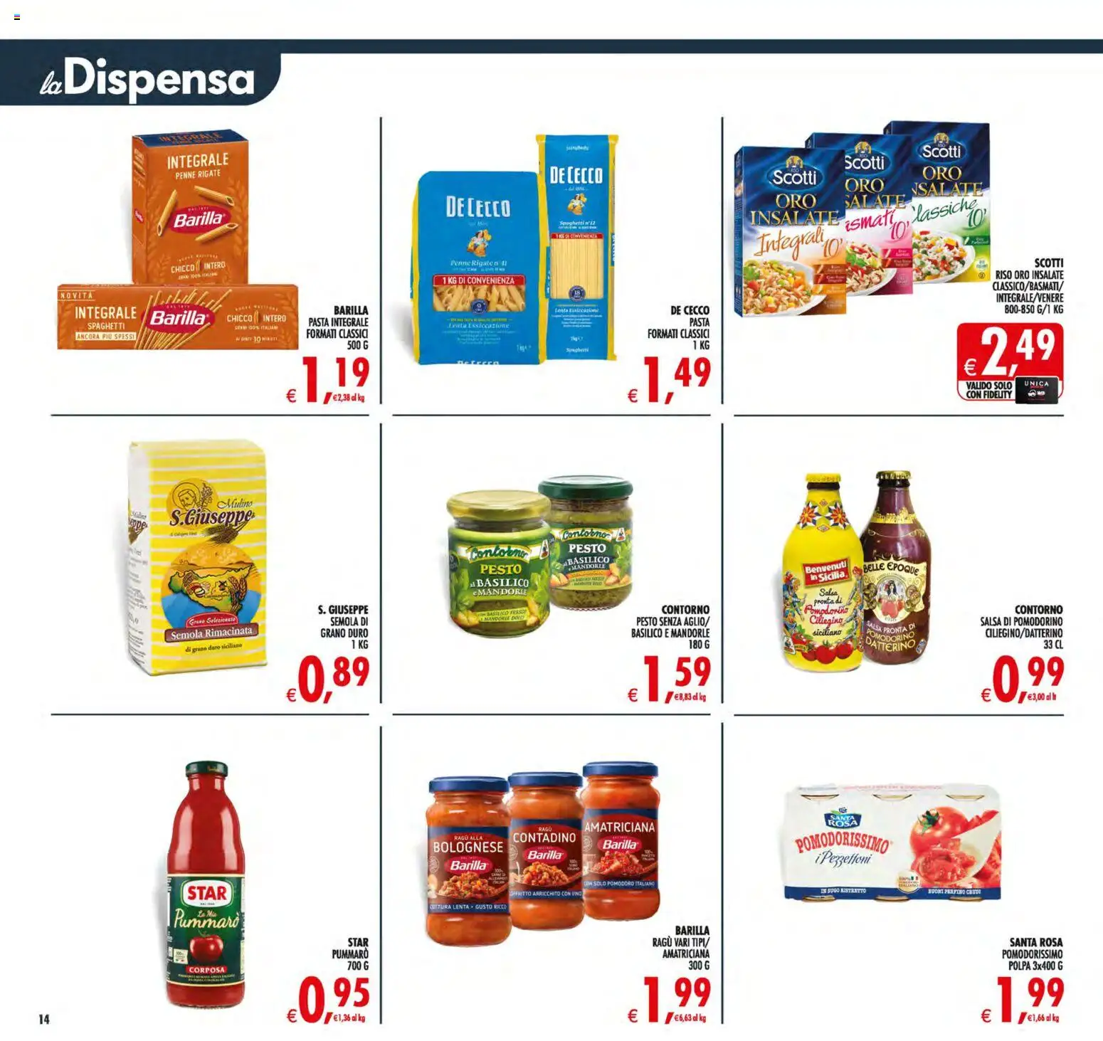 Volantino Decò del 21/08/2026 | Pagina: 14 | Prodotti: Pomodoro, Barilla, Basilico, Penne