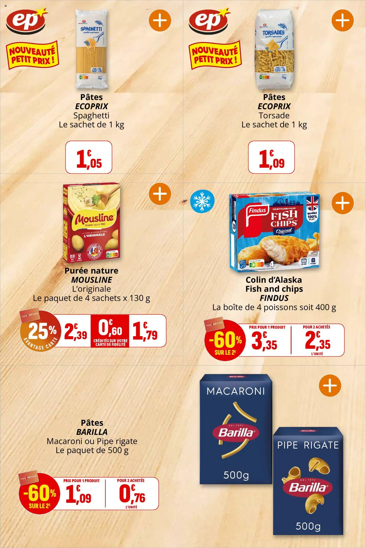 {H1} | Page: 23 | Produits: Spaghetti, Pomme de terre, Barilla, Pâtes