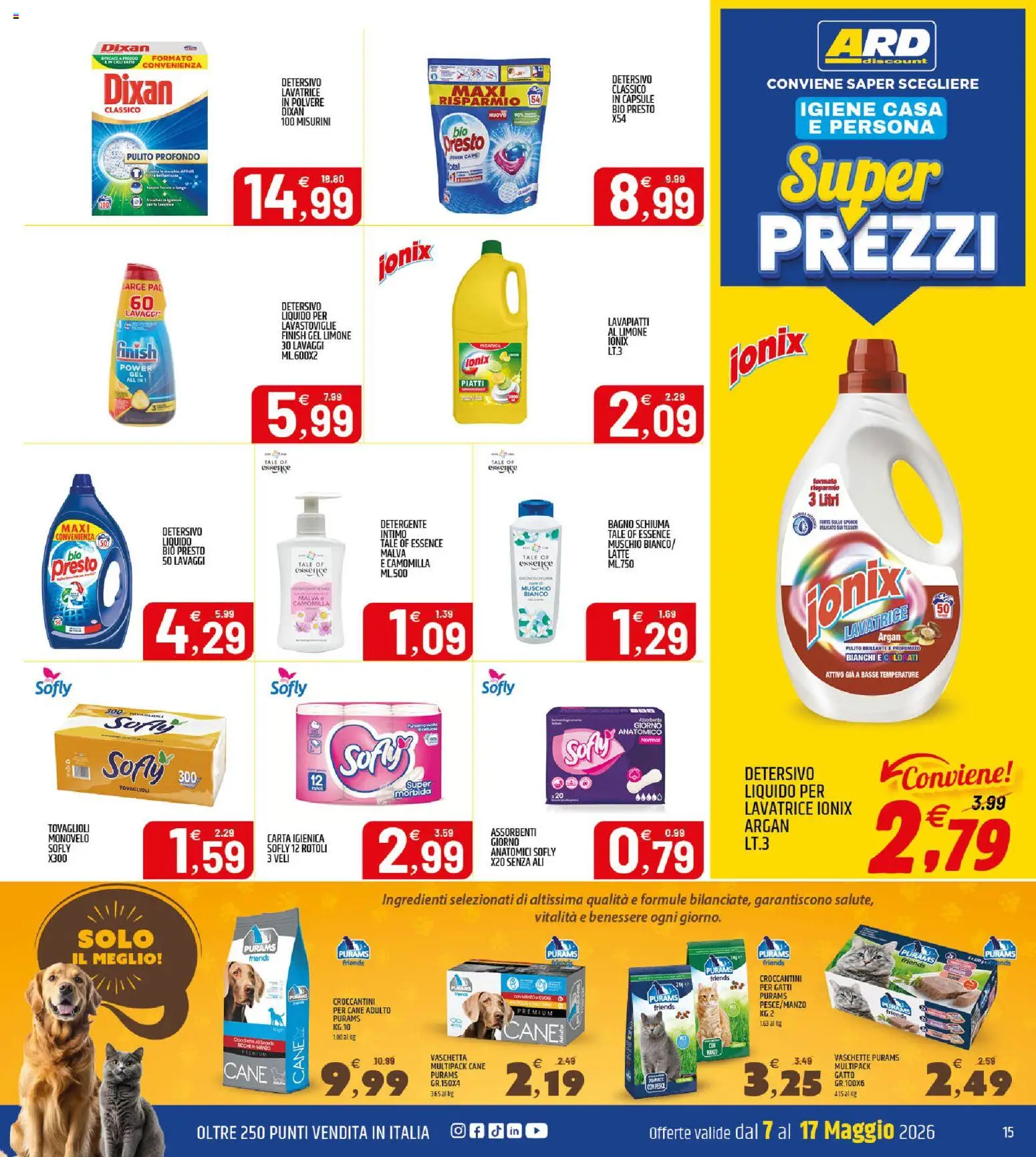 Volantino ARD Discount del 07.05.2026 | Pagina: 15 | Prodotti: Bagnoschiuma, Detergente, Latte, Lavastoviglie