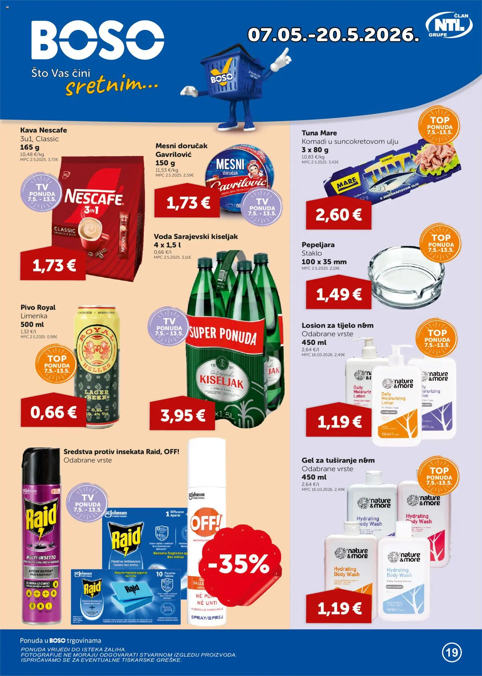 Boso katalog | vrijedi od 07.05.2026 | Stranica: 1 | Proizvodi: Kava, Gel za tuširanje, Pivo, Voda