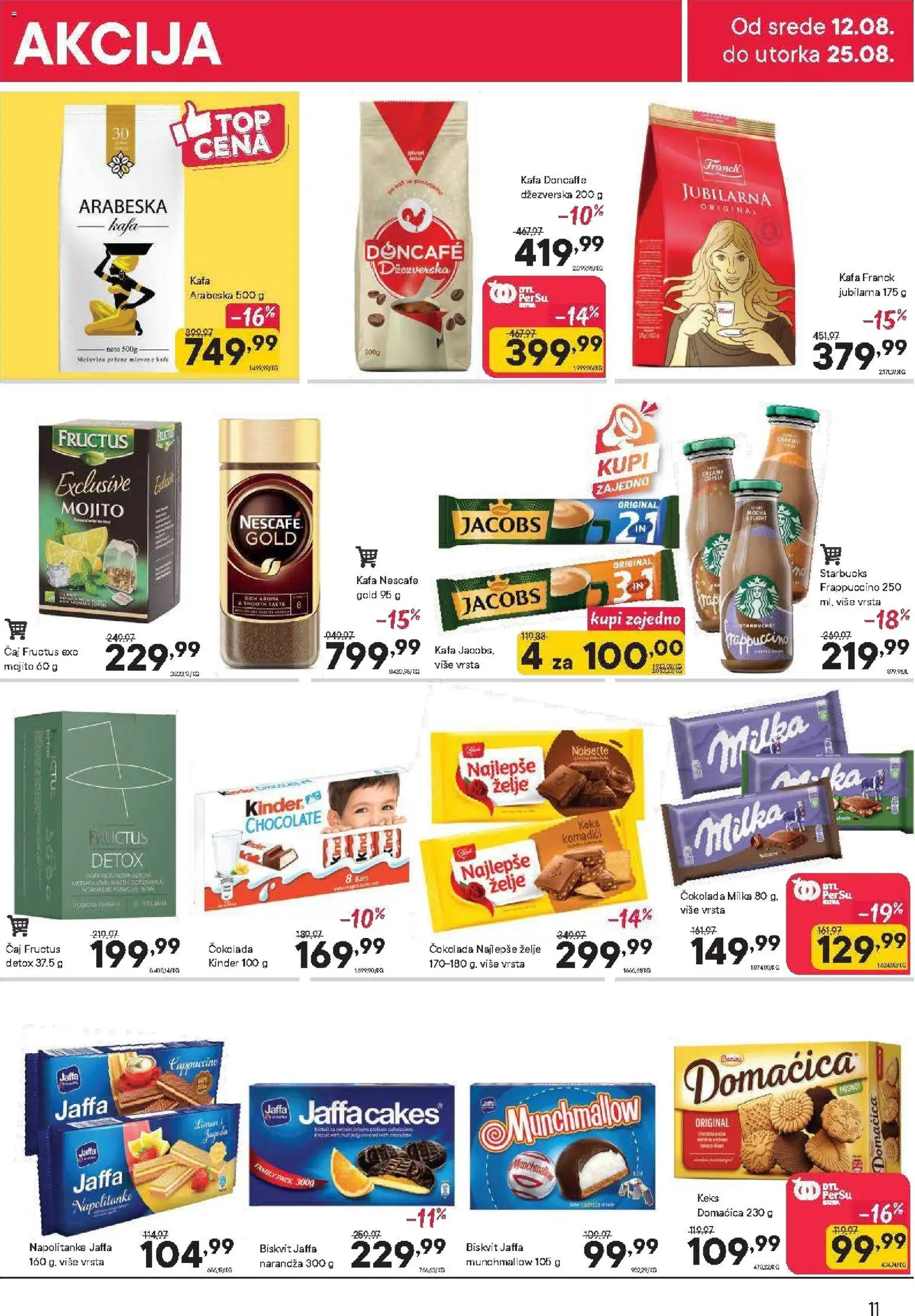 PerSu katalog - važi od 12.08.2026 | Strana: 11 | Proizvode: Munchmallow, Domaćica, Napolitanke, Čaj