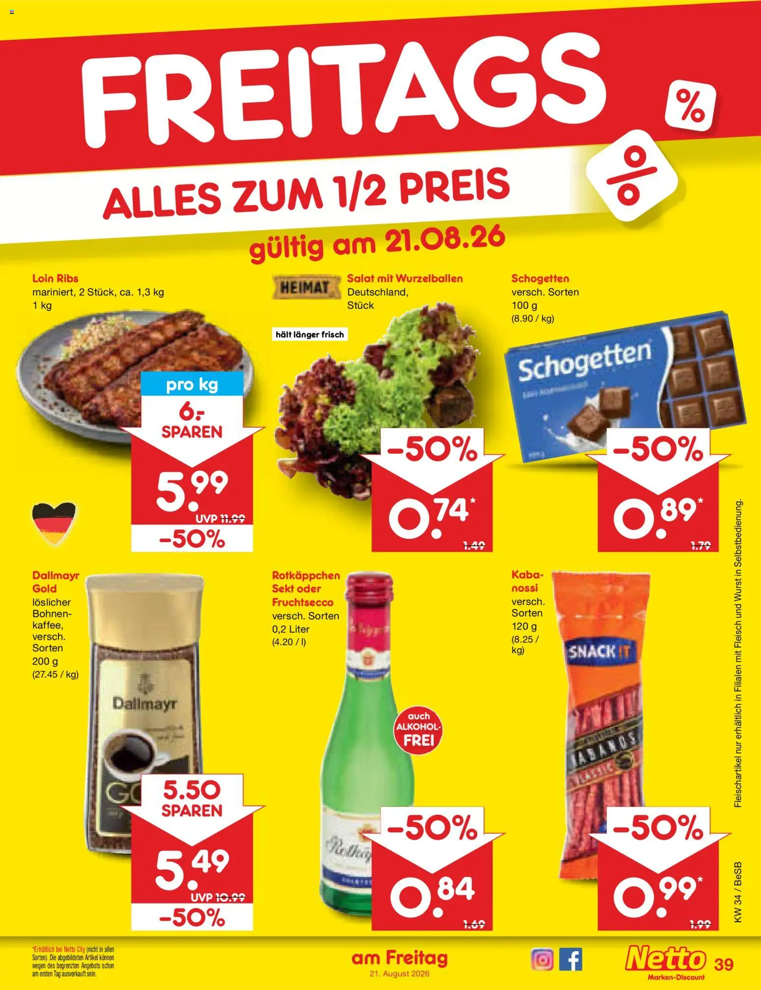 Netto Marken-Discount Prospekt – gültig ab 17.08.2026 | Seite: 61 | Produkte: Fruchtsecco, Alkohol, Wurst, Salat