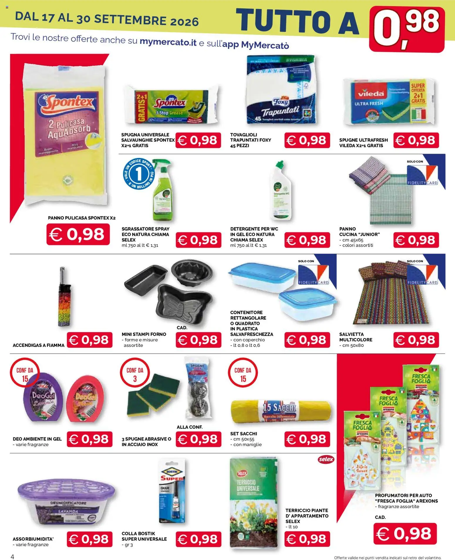 Volantino Mercatò del 17/09/2026 | Pagina: 4 | Prodotti: Deumidificatore, Colla, Contenitore, WC