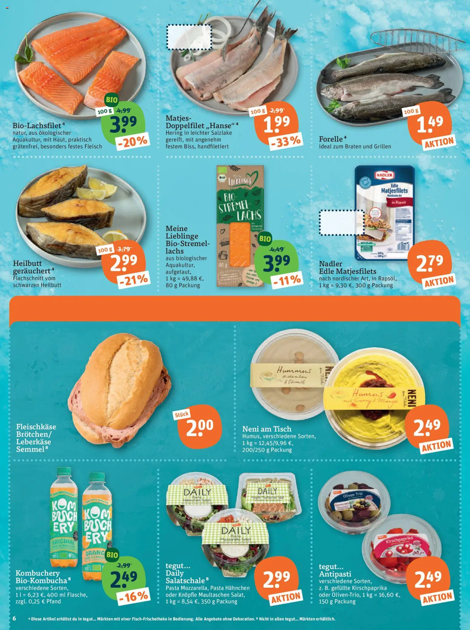 Tegut Prospekt – gültig ab 19.06.2026 | Seite: 8 | Produkte: Hahnchen, Lachs, Maultaschen, Fleisch