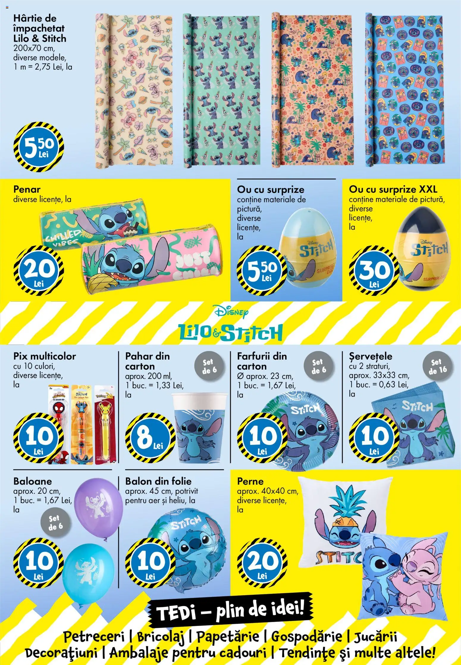 Noul catalog TEDi – valabil de la 14.08.2026 | Pagină: 5 | Produse: Disney, Perne, Hârtie de împachetat