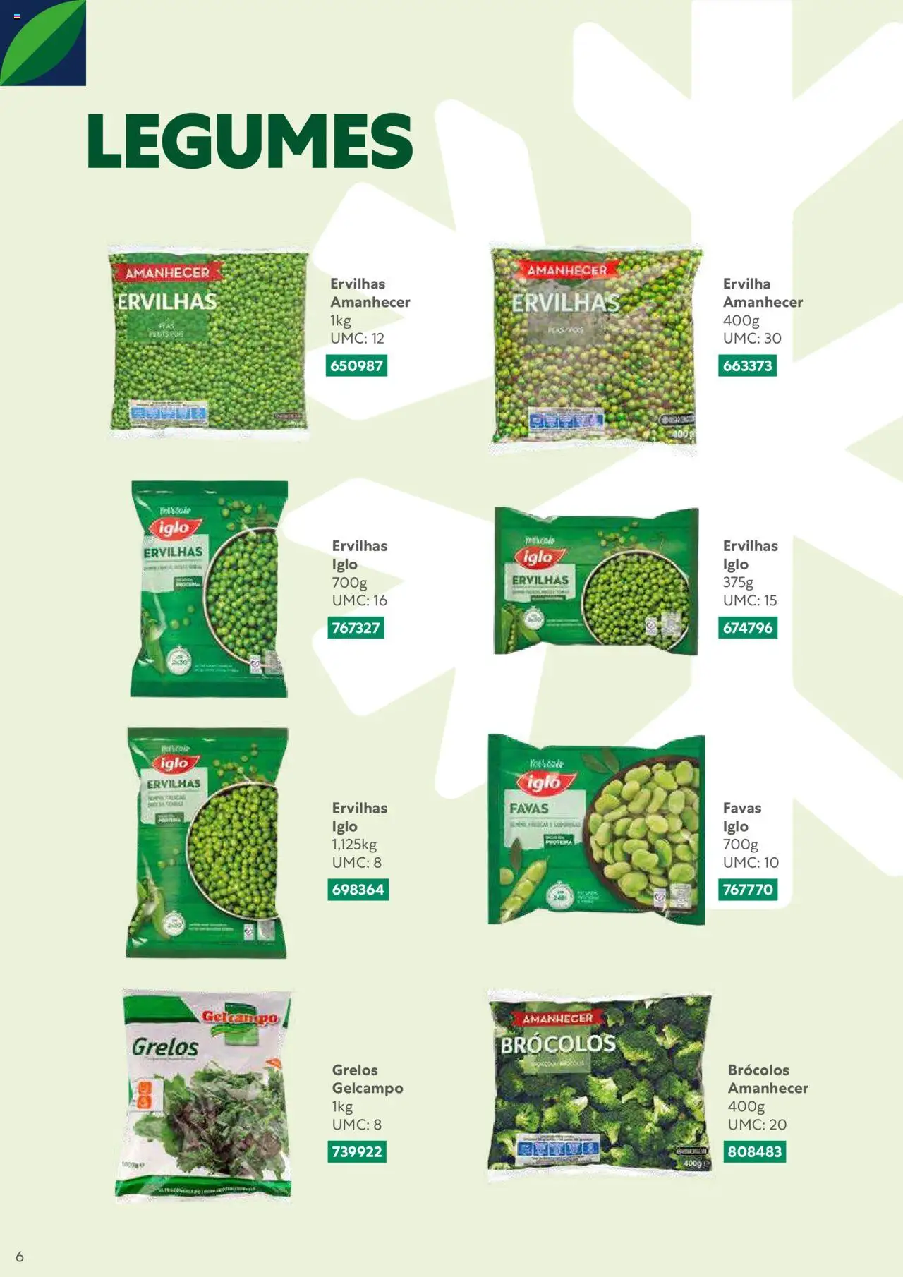 Recheio Congelados │ válido de 01/02/2024 | Página: 6 | Produtos: Brócolos, Ervilha, Favas, Grelos