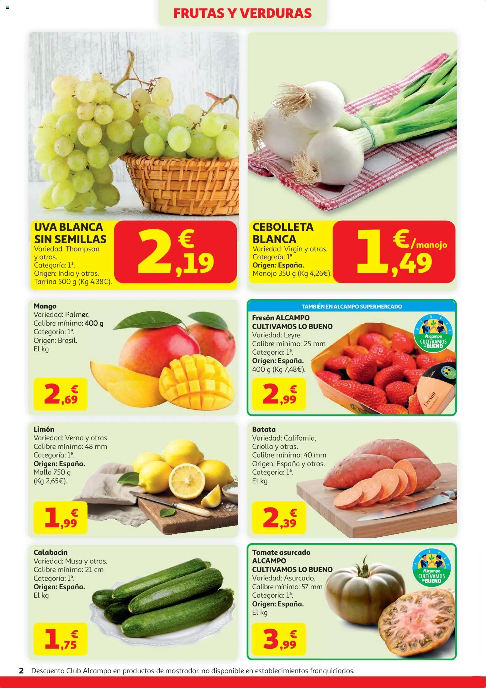 Alcampo HP Unico │ válido desde el 07.04.2026 | Página: 2 | Productos: Calabacín, Ρούτερ