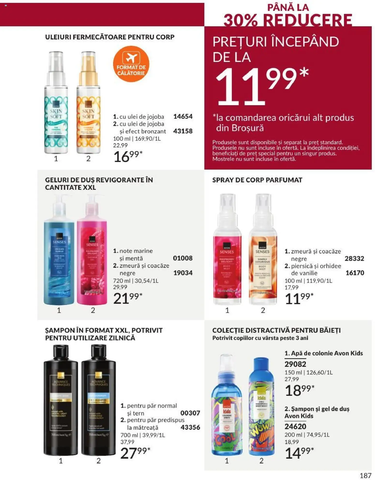Noul catalog Avon – valabil de la 01.09.2026 | Pagină: 187 | Produse: Zmeură, Menta, Ulei, Gel de duș