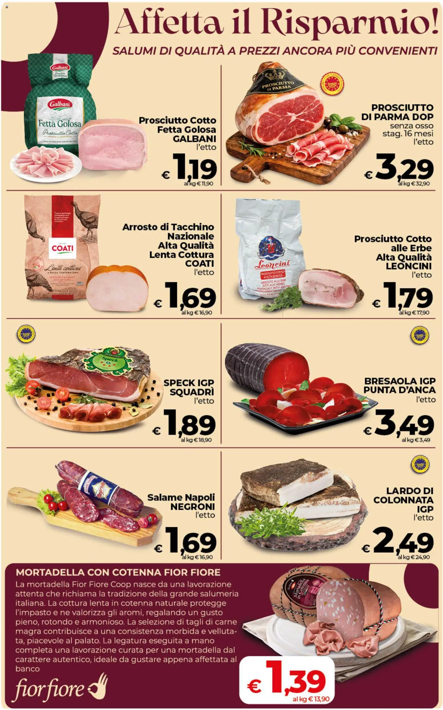 Volantino COOP del 13/10/2026 | Pagina: 11 | Prodotti: Prosciutto di Parma, Salame, Bresaola, Carne
