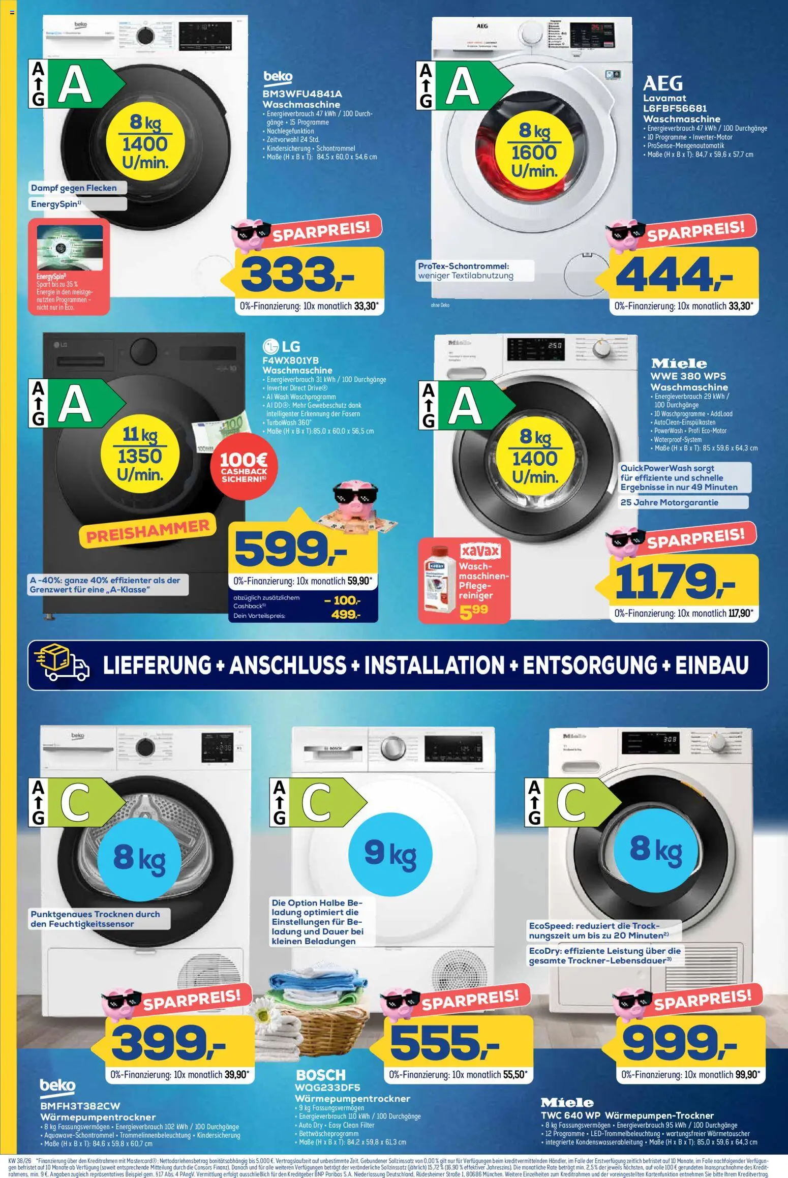 Euronics Prospekt – gültig ab 16.09.2026 | Seite: 2 | Produkte: Miele, Bosch, Waschmaschine