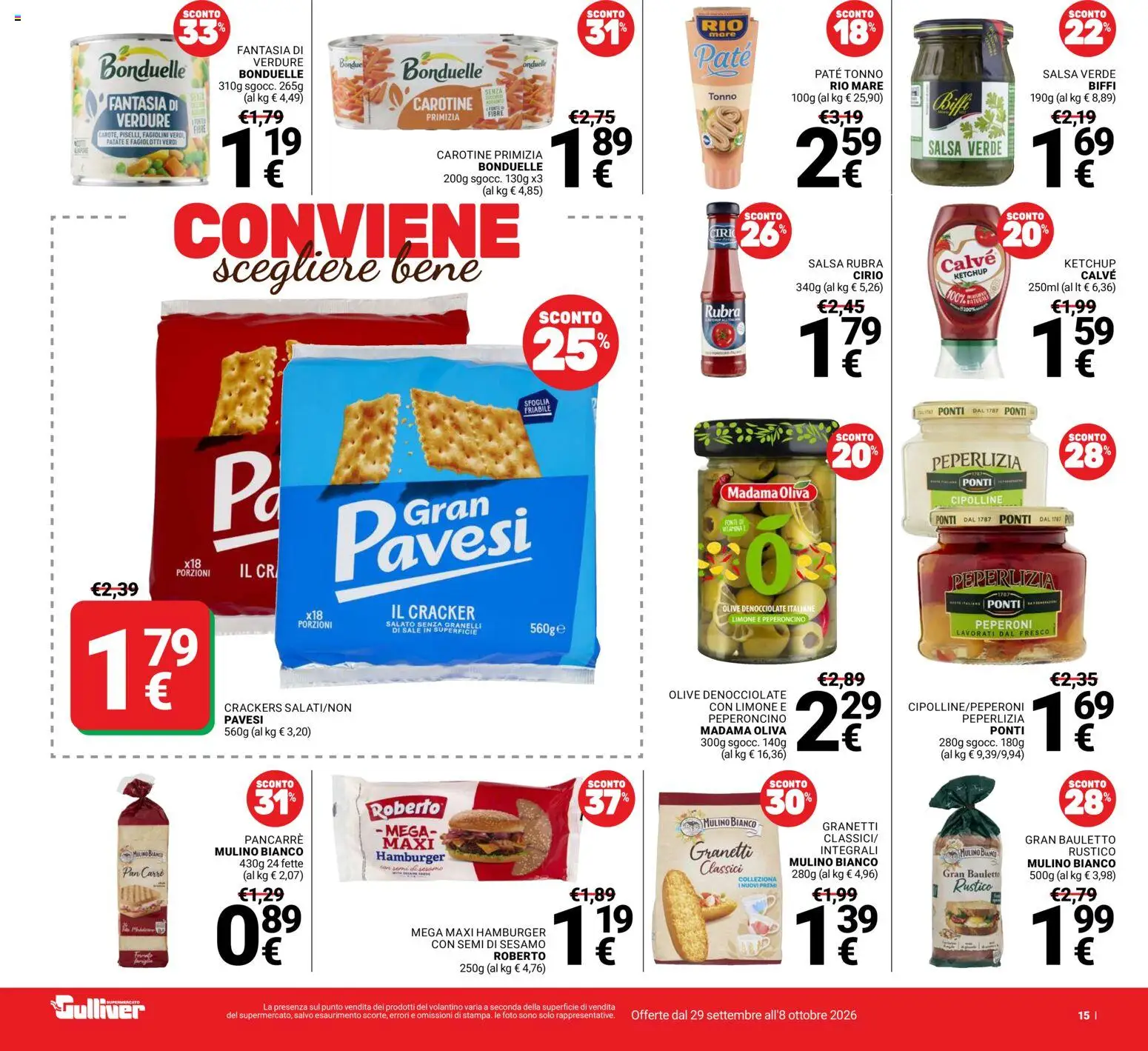 Volantino Gulliver del 29/09/2026 | Pagina: 15 | Prodotti: Ketchup, Verdure, Fagiolini, Cipolline