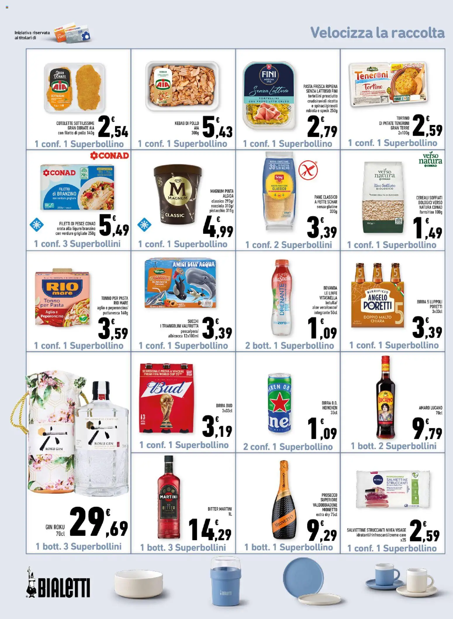 Volantino Conad del 10/08/2026 | Pagina: 14 | Prodotti: Magnum, Verdure, Martini Prosecco, Senza lattosio