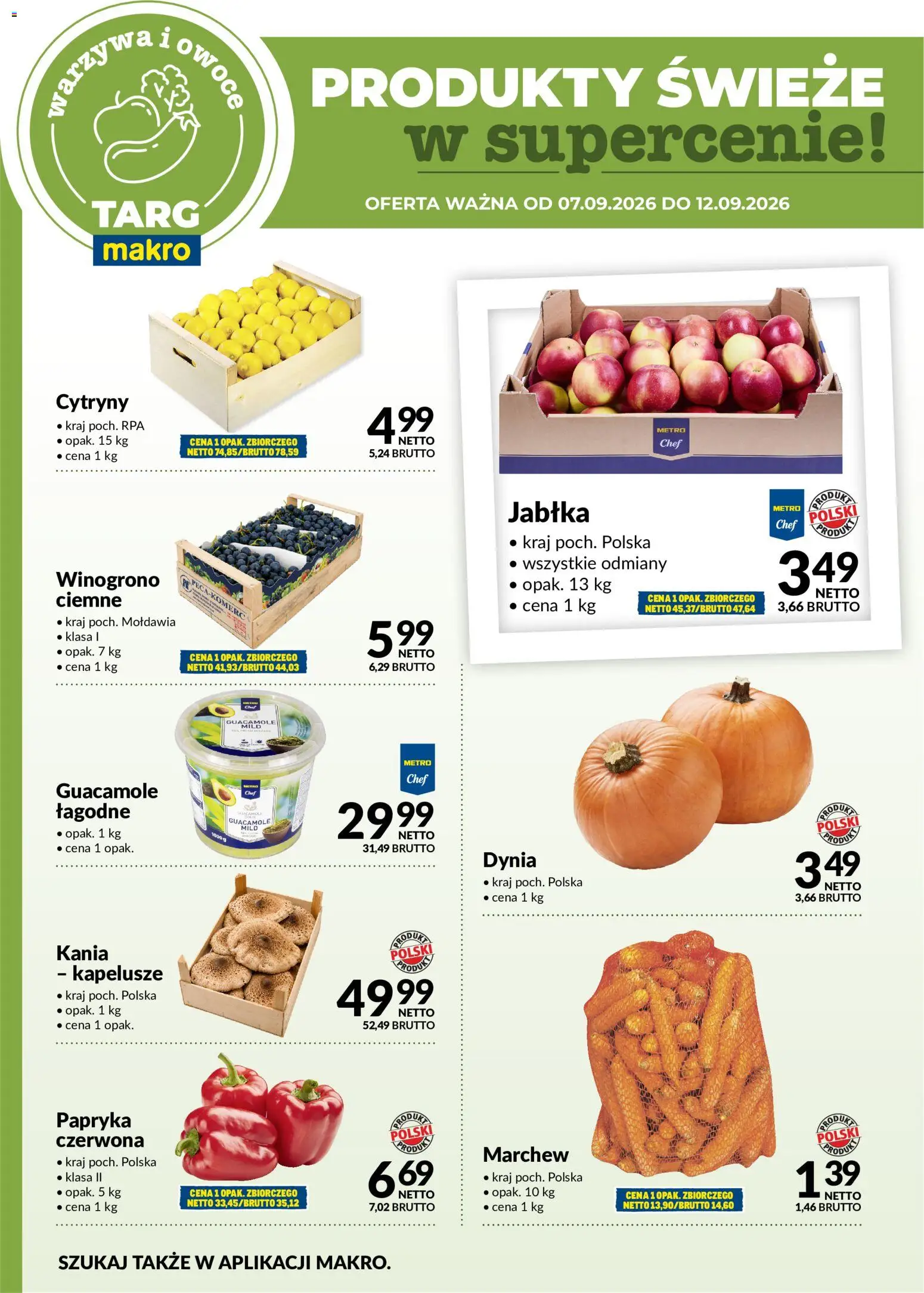 Makro gazetka - Oferta świeża w super cenach od 07.09.2026 | Strona: 5 | Produkty: Dynia, Guacamole, Cytryny, Marchew