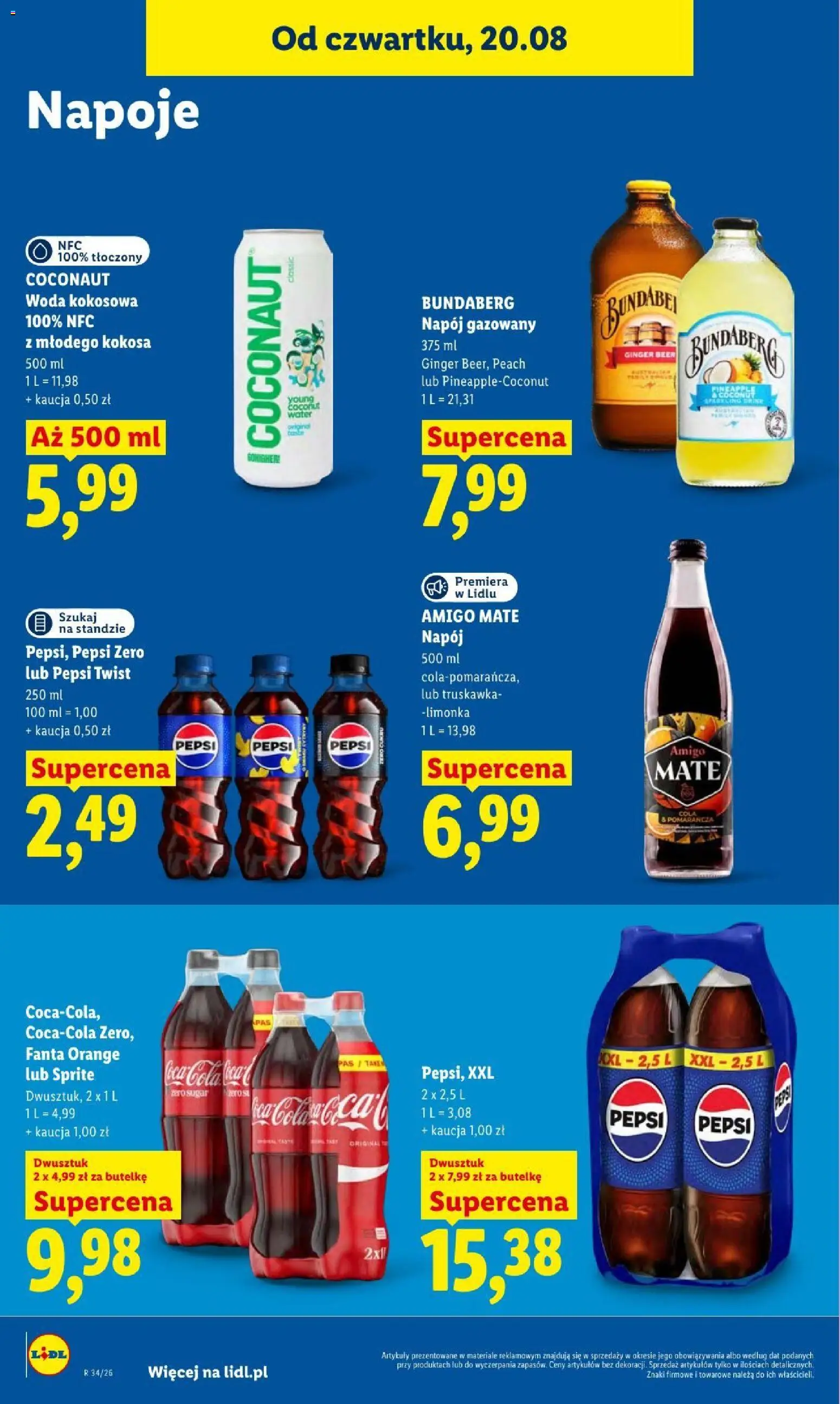 Lidl gazetka od 20.08.2026 | Strona: 78 | Produkty: Limonka, Woda kokosowa, Pepsi, Sprite