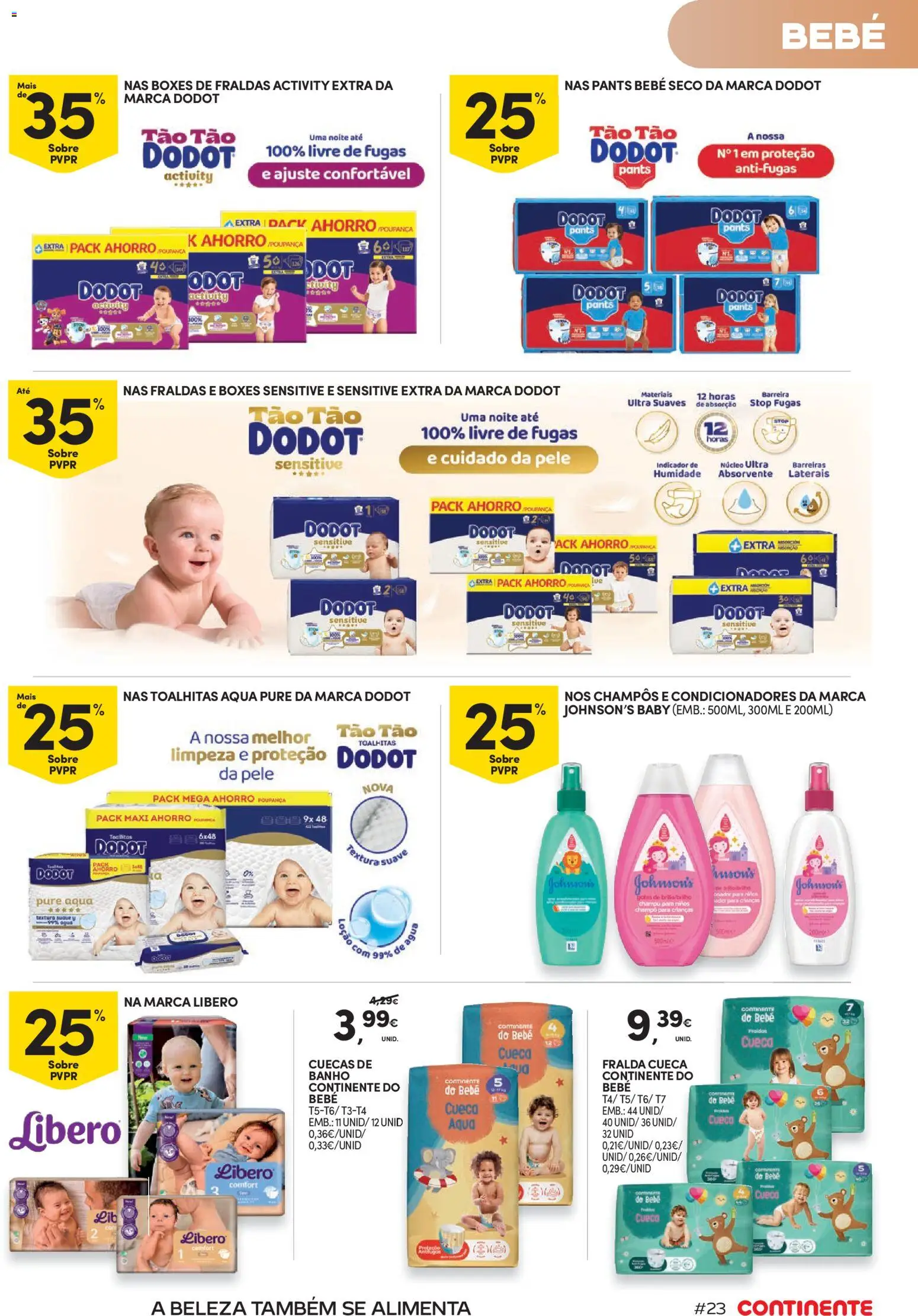 Continente Beleza Receita perfeita para um cuidado total │ válido de 18/08/2026 | Página: 23 | Produtos: Botas, Champô, Banho, Cuecas