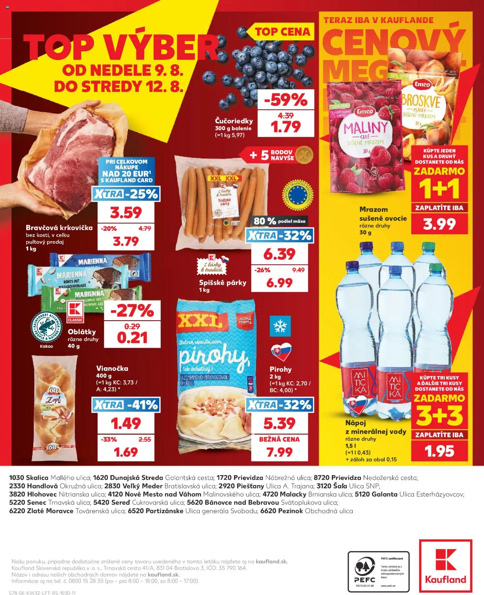 Nové Kaufland akcie – leták je platný od 06.08.2026 | Strana: 78 | Produkty: Vianočka, Krkovička, Čučoriedky, Maliny