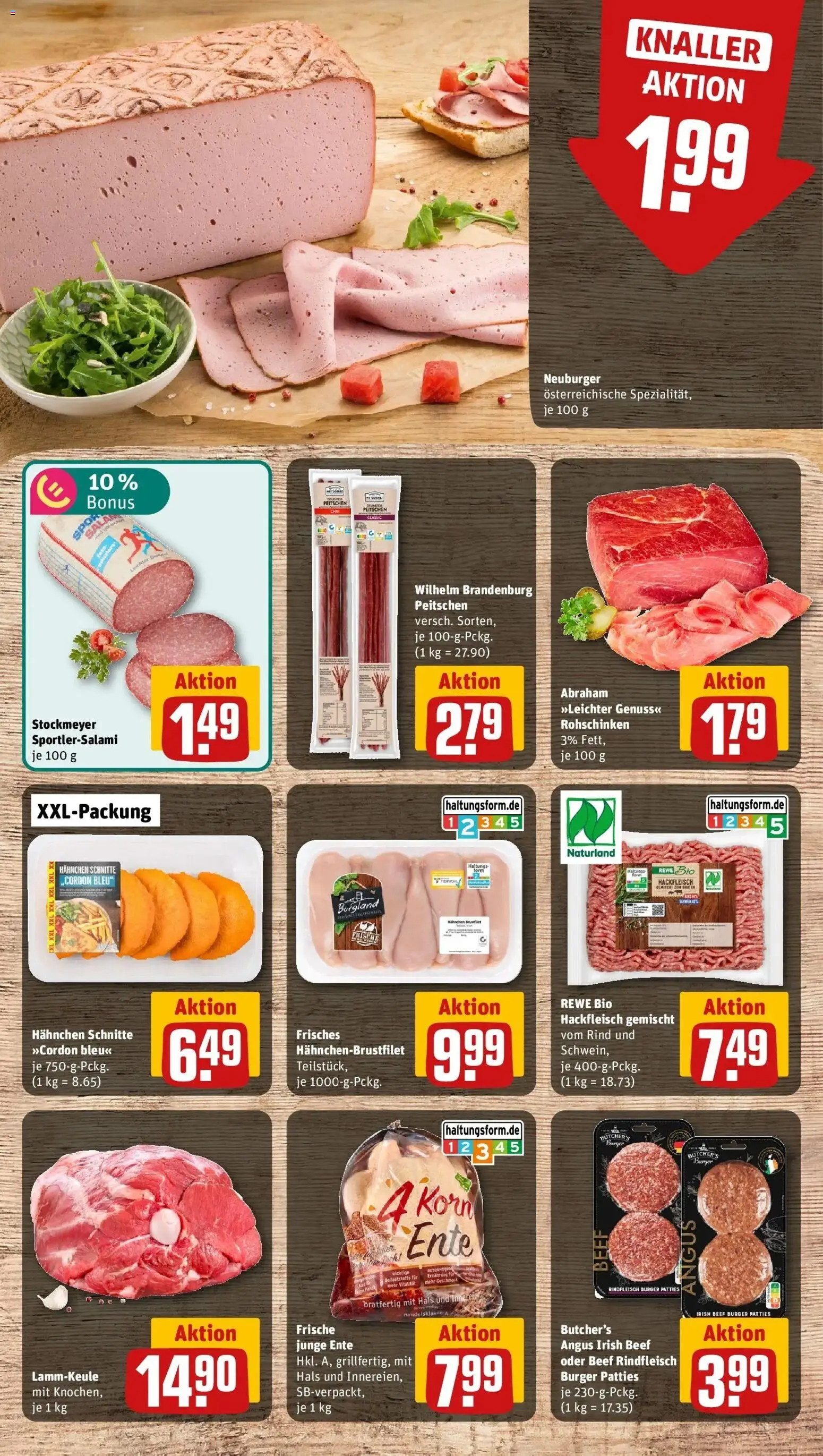REWE Prospekt ab 26.10.2026 zum Blättern » Angebote | Seite: 8 | Produkte: Lammkeule, Hahnchen, Burger, Ente