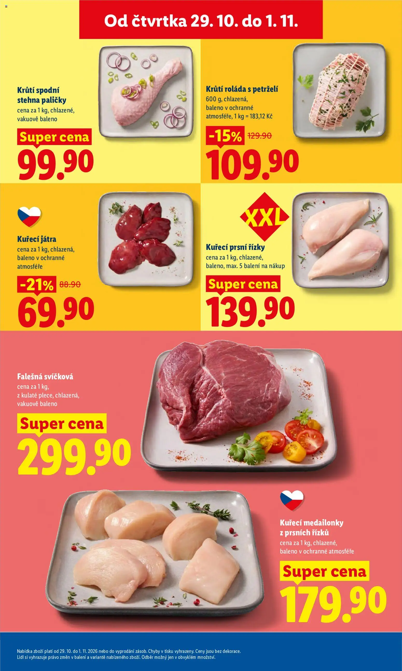 Lidl leták od 29.10.2026 | Strana: 17 | Produkty: Prsní řízky, Kuřecí prsní řízky, Kuřecí Játra, Paličky