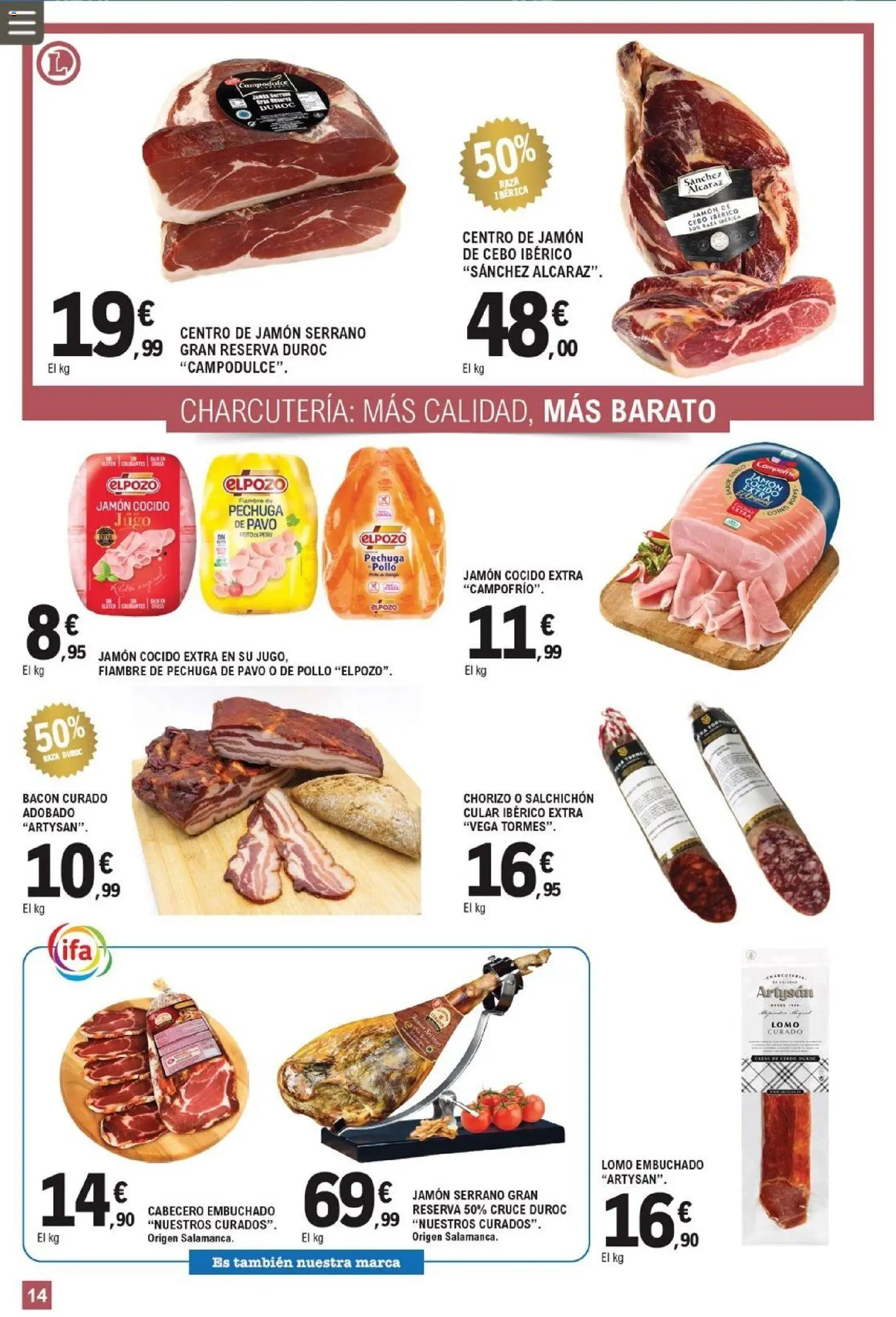 E.Leclerc Valdemoro │ válido desde el 12/08/2026 | Página: 14 | Productos: Jamón serrano, Lomo, Jamón cocido, Jugo