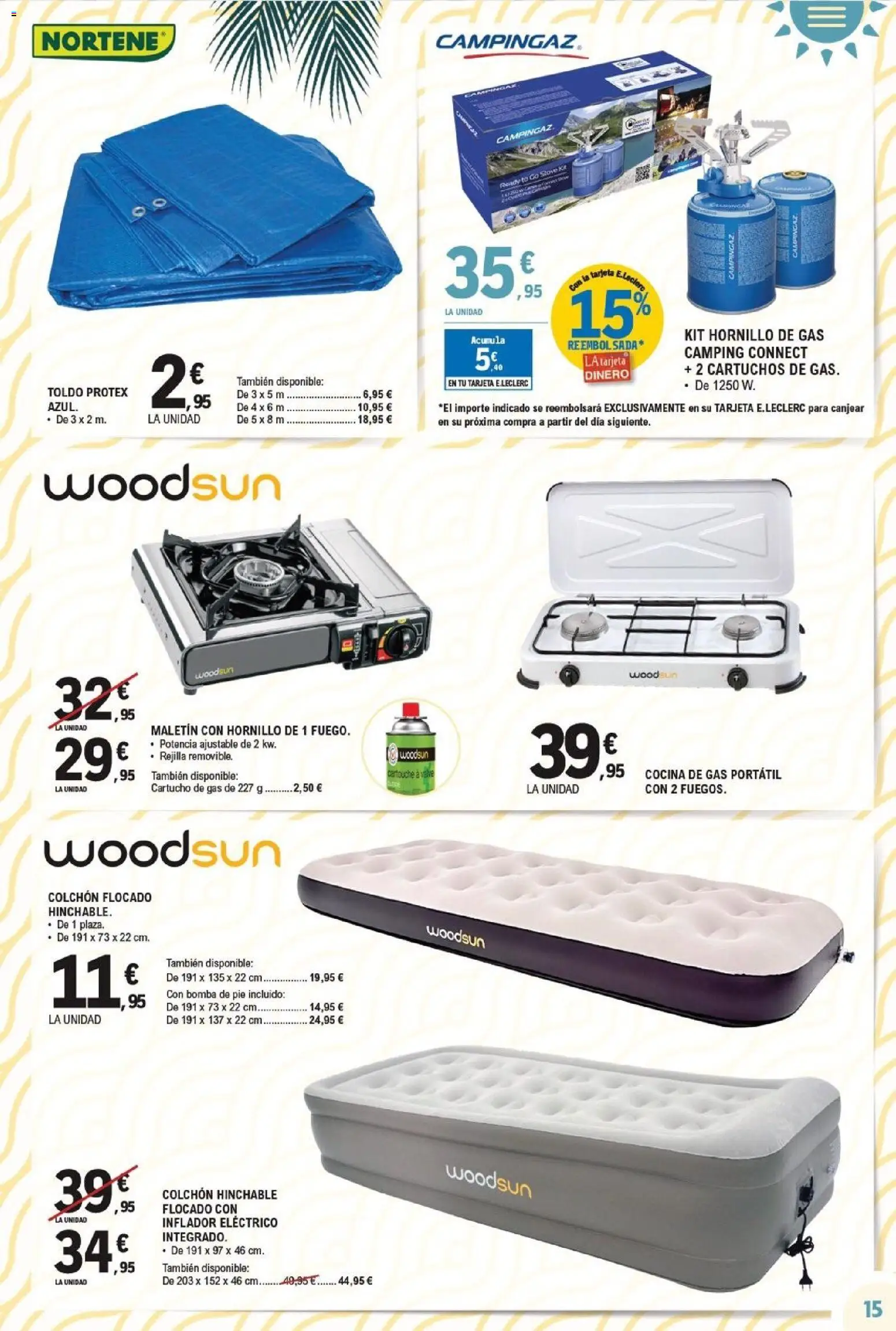 E.Leclerc folleto │ válido desde el 27.05.2026 | Página: 15 | Productos: Inflador, Colchon, Cocina