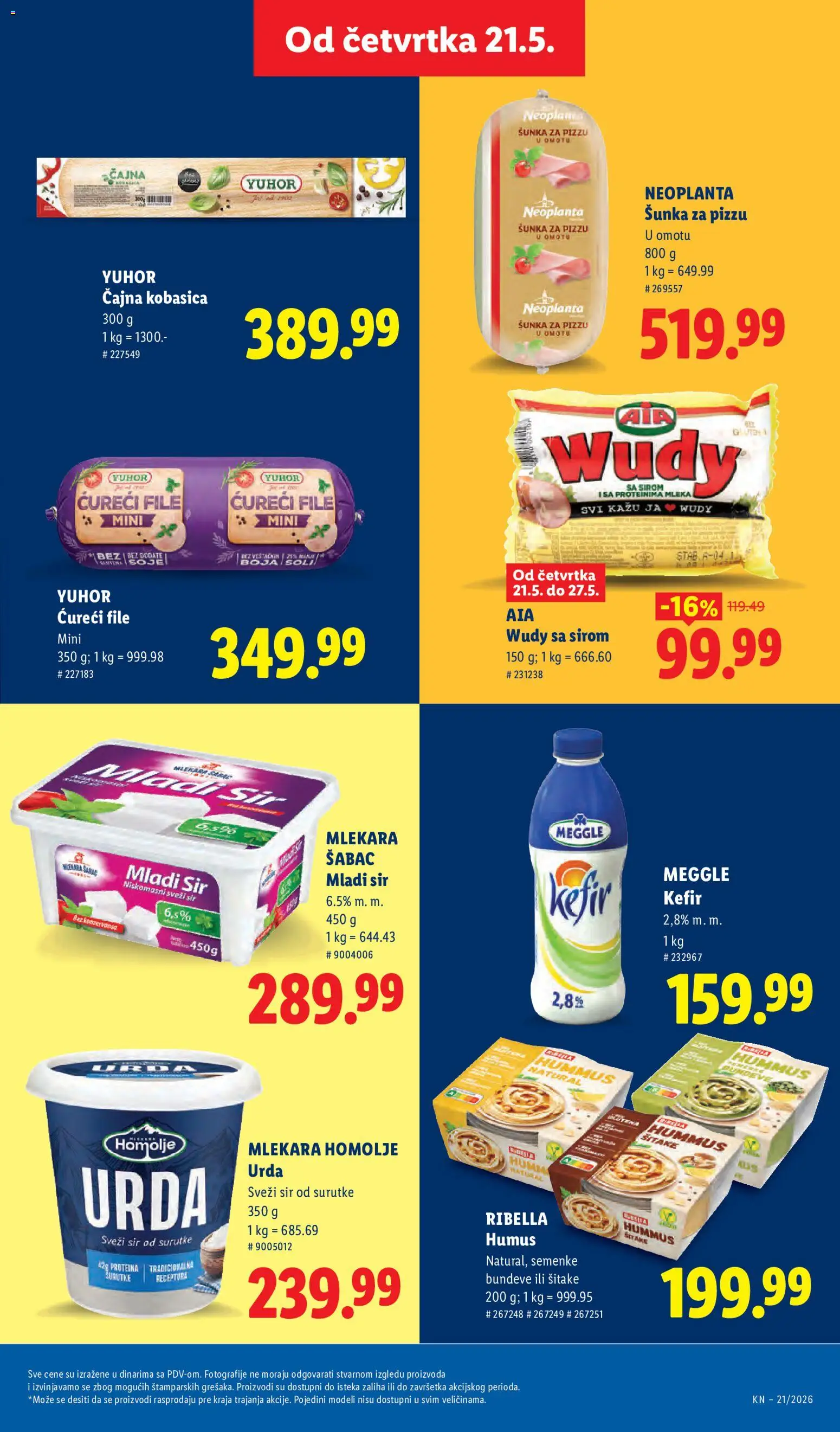 Lidl katalog - važi od 21.05.2026 | Strana: 31 | Proizvode: Hummus, Ćureći file, Sir, Kobasica