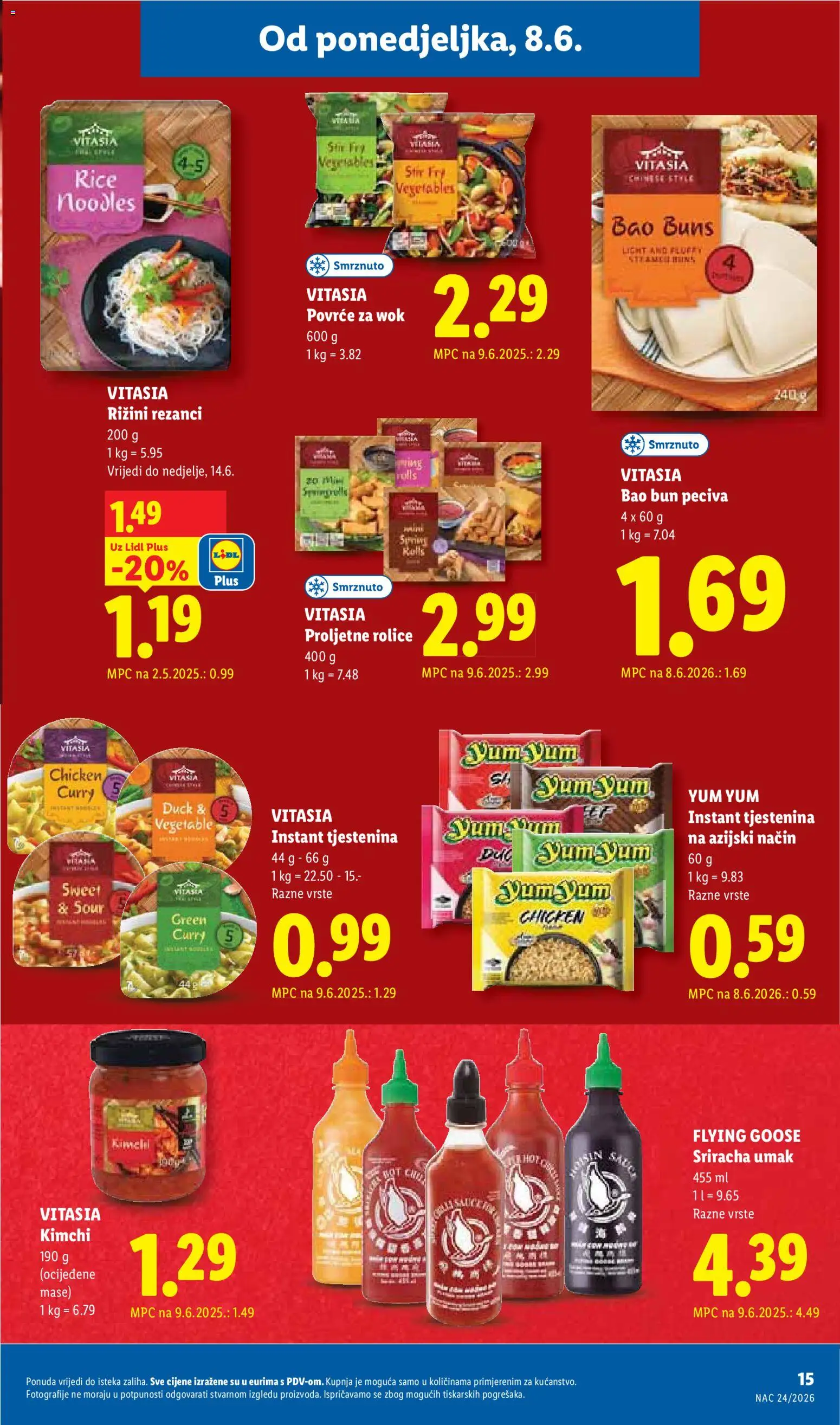 Lidl katalog | vrijedi od 08.06.2026 | Stranica: 15 | Proizvodi: Rezanci, Tjestenina, Povrće, Curry