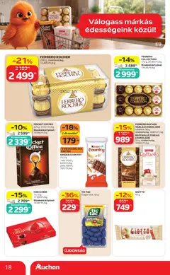 FERRERO ROCHER TÁBLÁS CSokoládé, többféle, 90 g, 12989 Ft/kg, 10989 Ft/kg - amely érvényes a következő dátumtól: 2026.09.10. | Oldal: 18