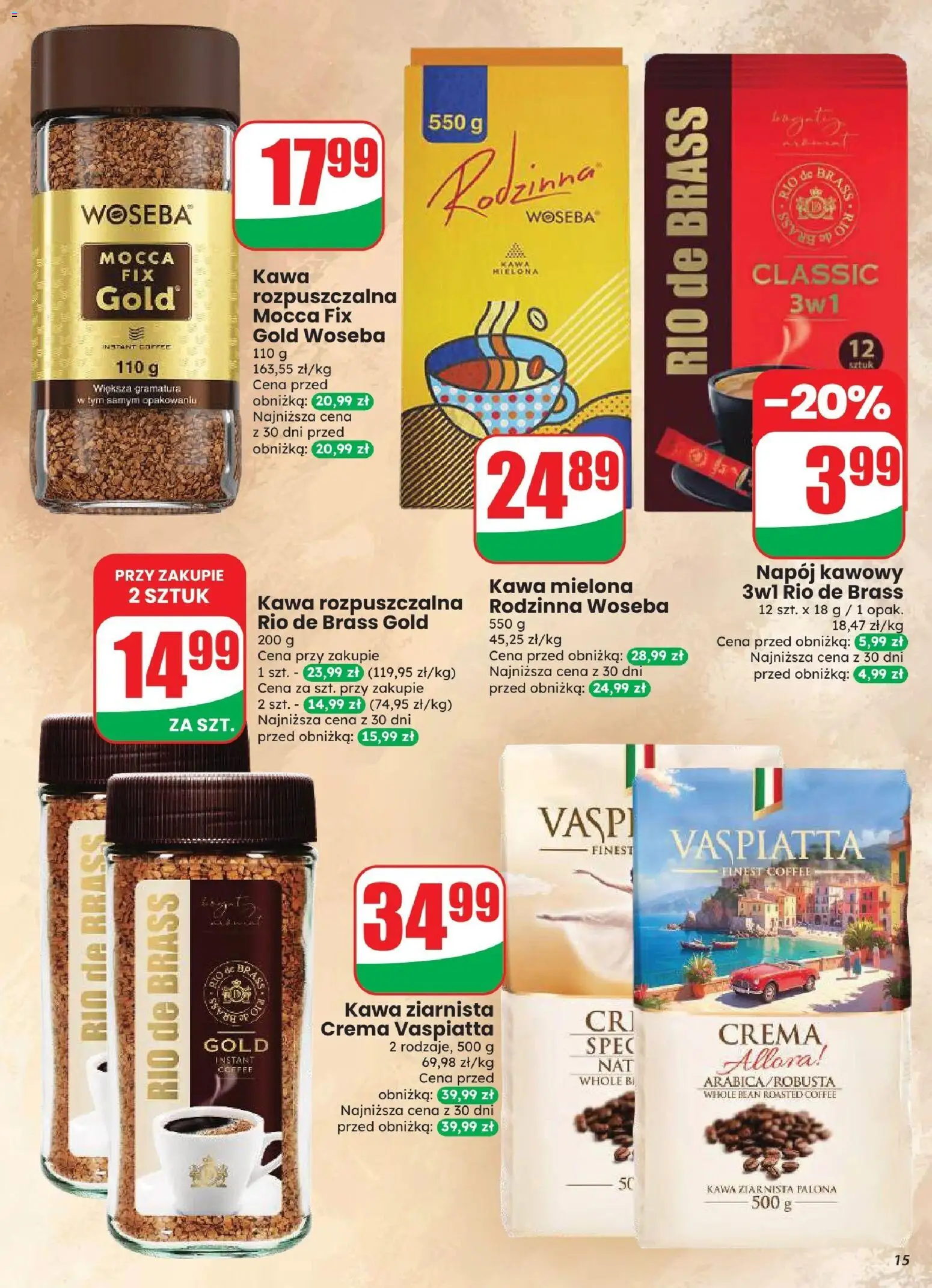 Dino gazetka od 12.08.2026 | Strona: 15 | Produkty: Kawa ziarnista, Kawa, Napój kawowy, Kawa mielona