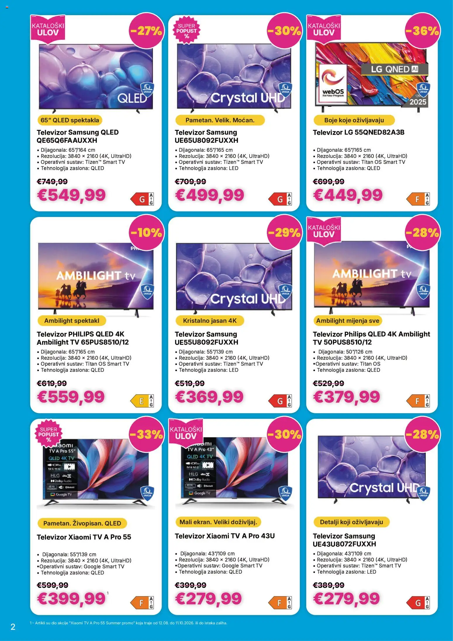 Vacom katalog | vrijedi od 12.08.2026 | Stranica: 2 | Proizvodi: Smart TV, Televizor, Audio, Xiaomi