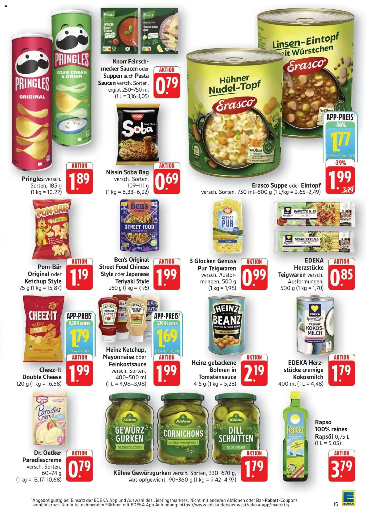 Edeka Prospekt Bruchsal (ab 10.08.2026) » Angebote Online | Seite: 15 | Produkte: Milch, Rapsöl, Kokosmilch, Ketchup