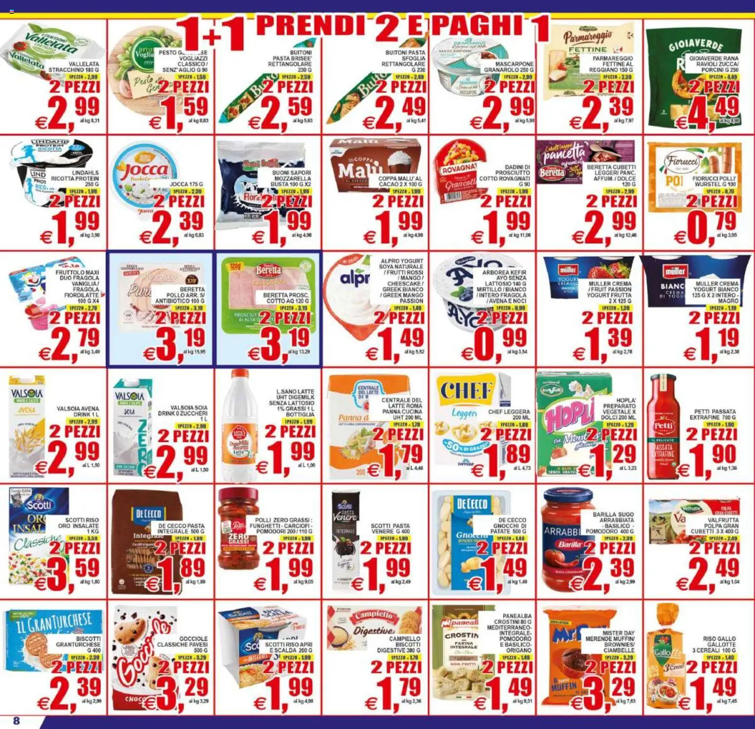Volantino Pewex del 01/07/2026 | Pagina: 8 | Prodotti: Farina, Pomodori, Wurstel, Latte senza lattosio