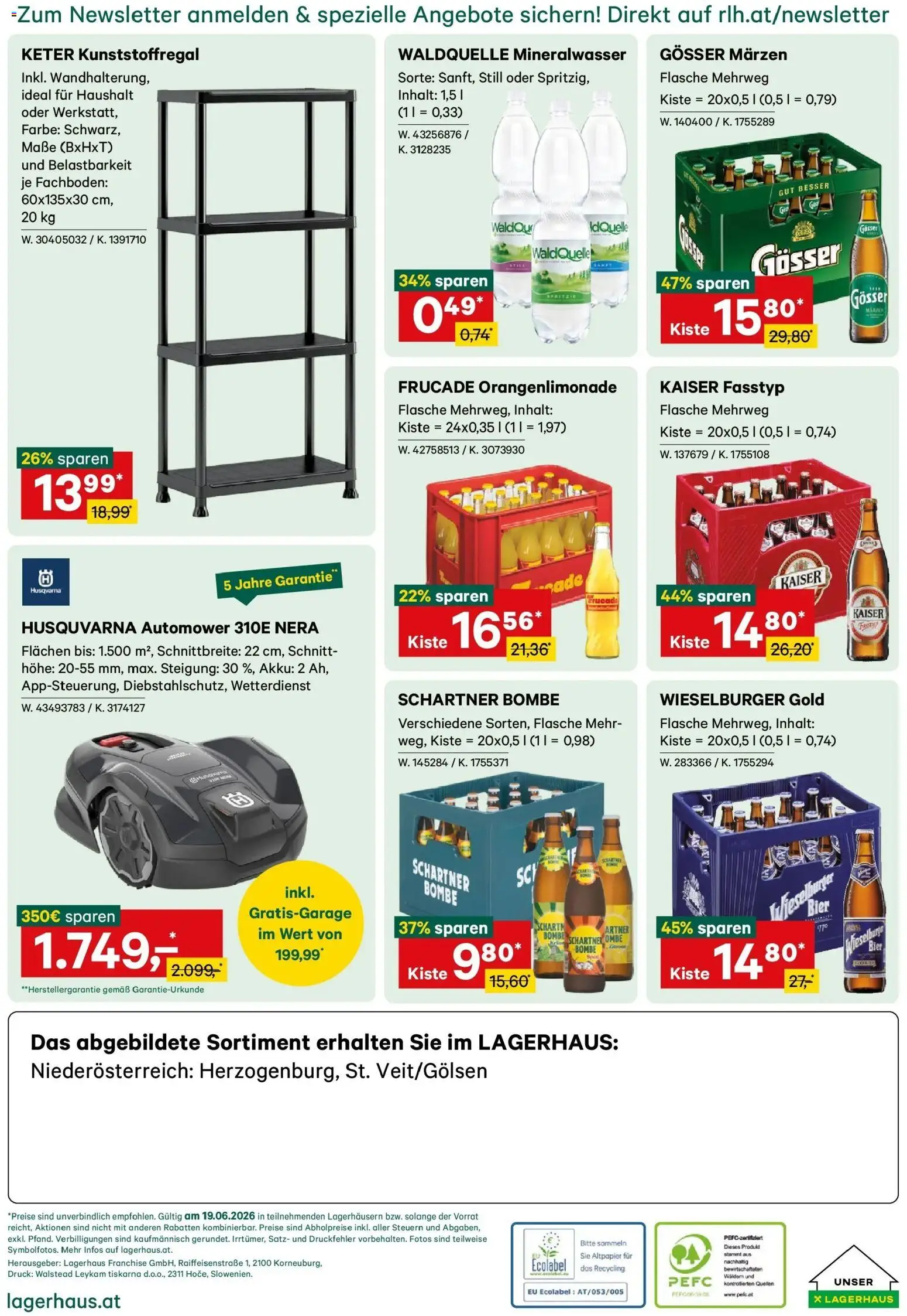 Lagerhaus Wochen Angebote gültig ab 19.06.2026 | Seite: 4 | Produkte: Bier
