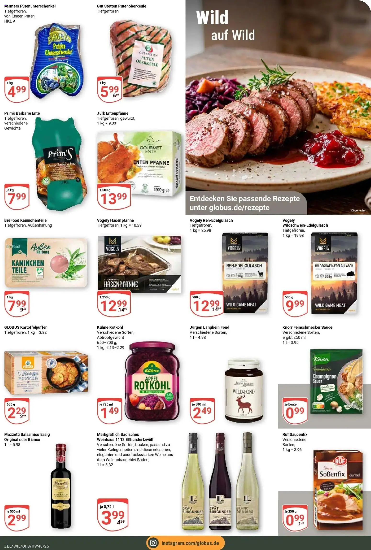 Globus Prospekt Wittlich (ab 28.09.2026) » Angebote online | Seite: 13 | Produkte: Rotkohl, Kaninchen, Äpfel, Knorr