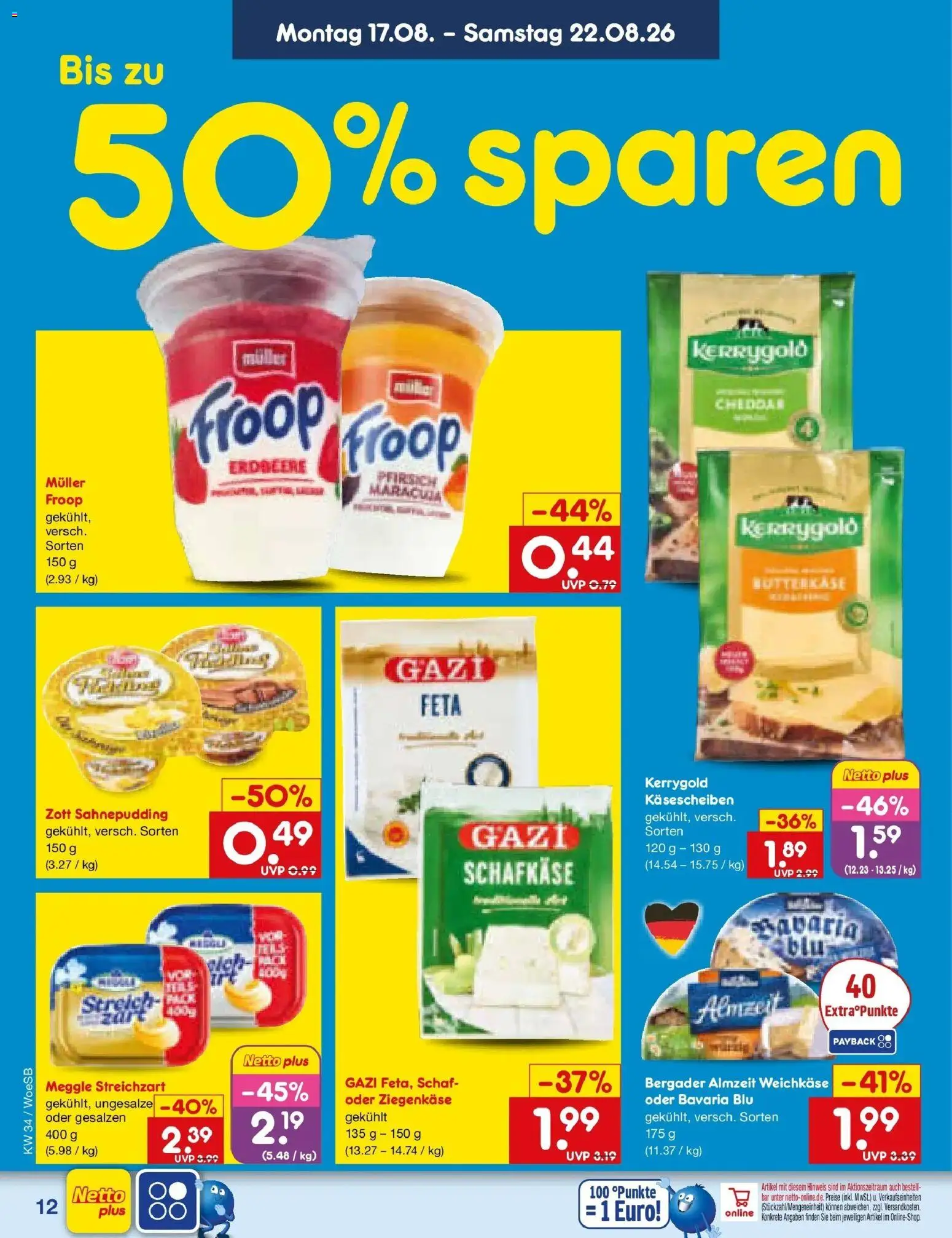 Netto Marken-Discount Prospekt Gemmingen – gültig ab 17.08.2026 | Seite: 16 | Produkte: Froop, Feta, Ziegenkäse