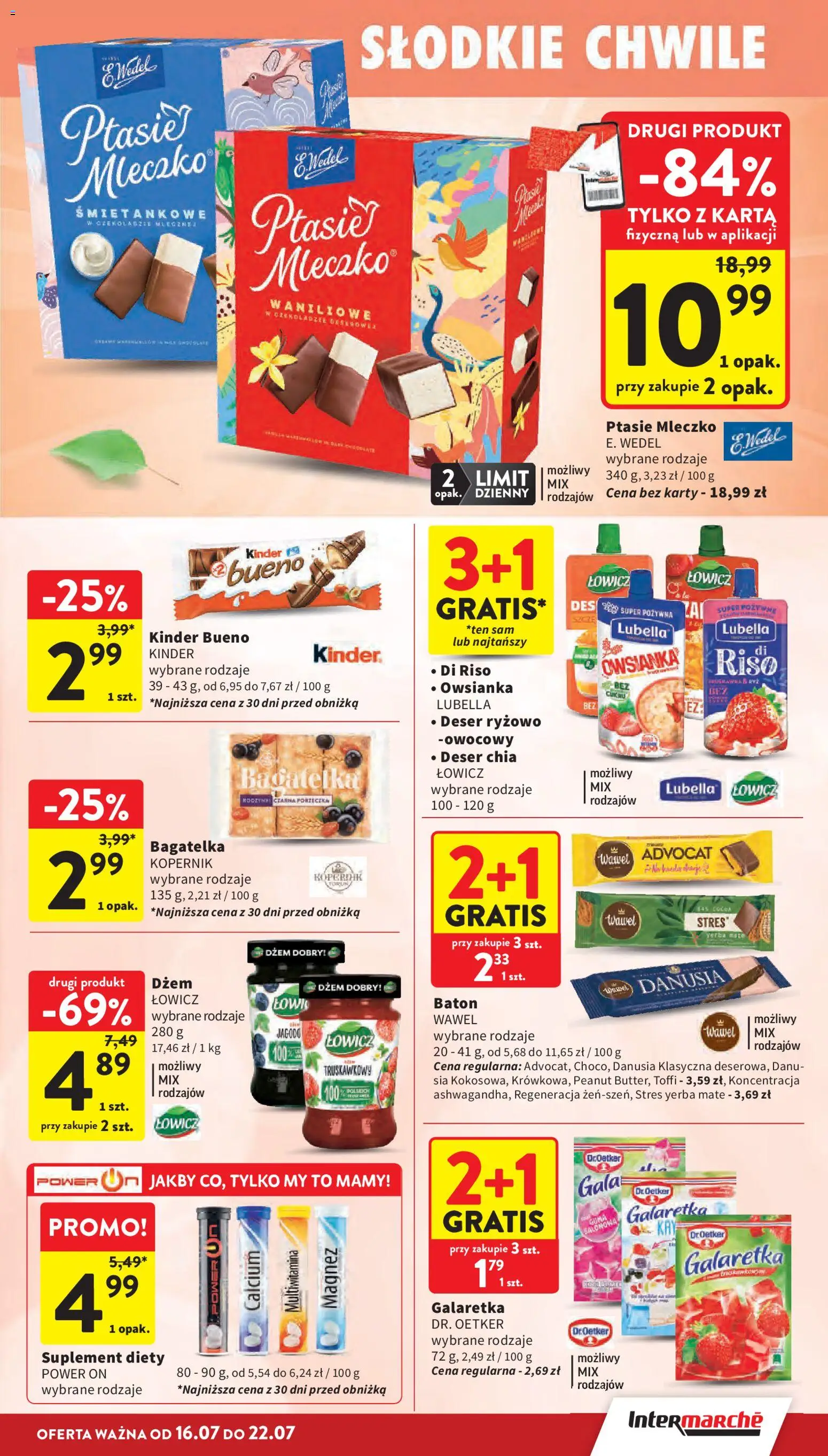 Intermarche gazetka od 16.07.2026 | Strona: 33 | Produkty: Karta, Galaretka, Kinder Bueno, Dżem