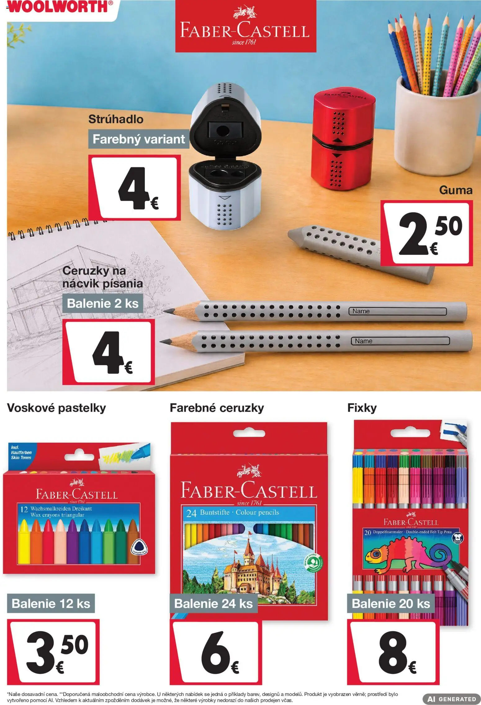 Nové Woolworth akcie – leták je platný od 21.08.2026 | Strana: 3 | Produkty: Strúhadlo, Pastelky, Fixky
