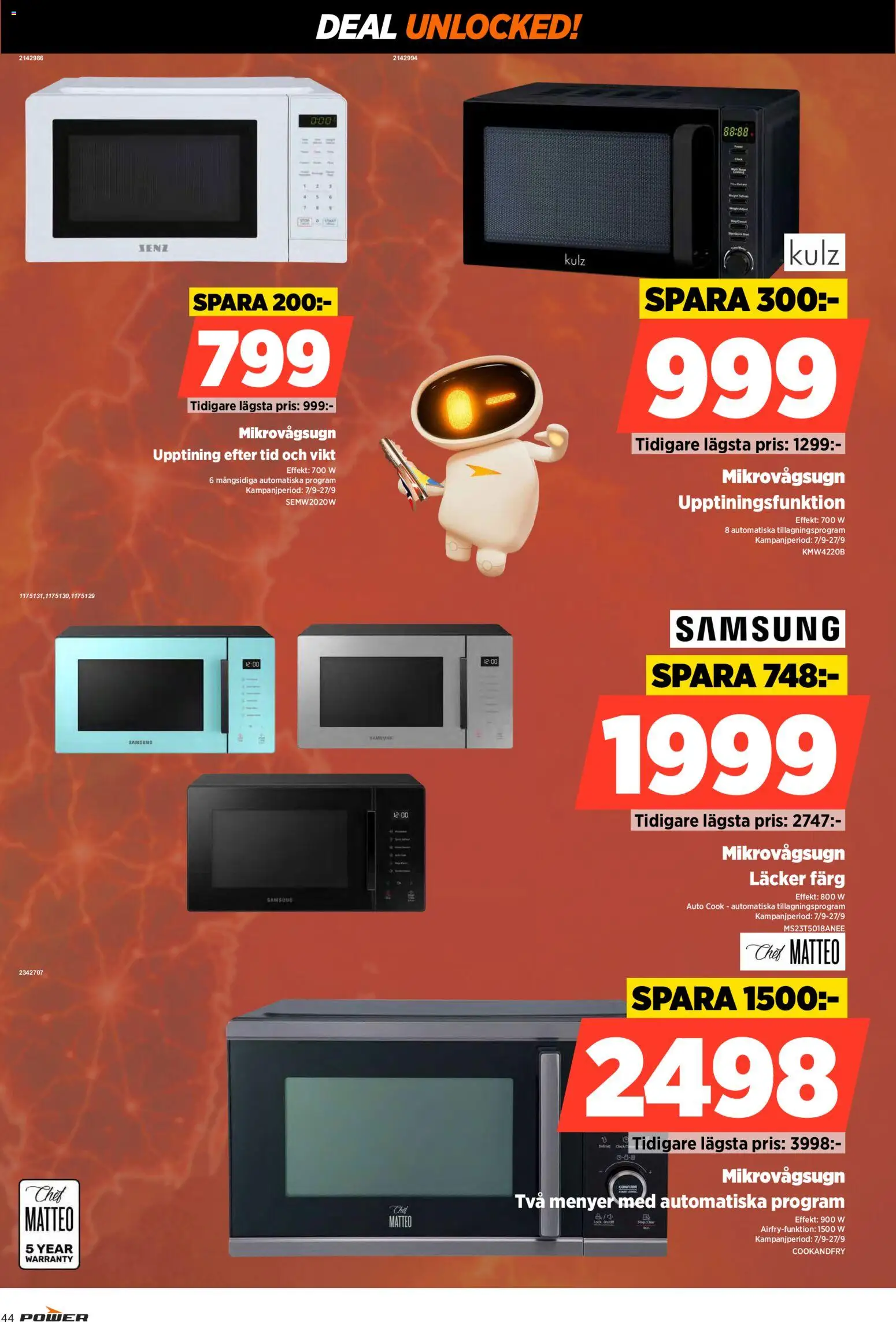 Power reklamblad aktuell från 14/09/2026 | Sida: 44 | Produkter: Mikrovågsugn