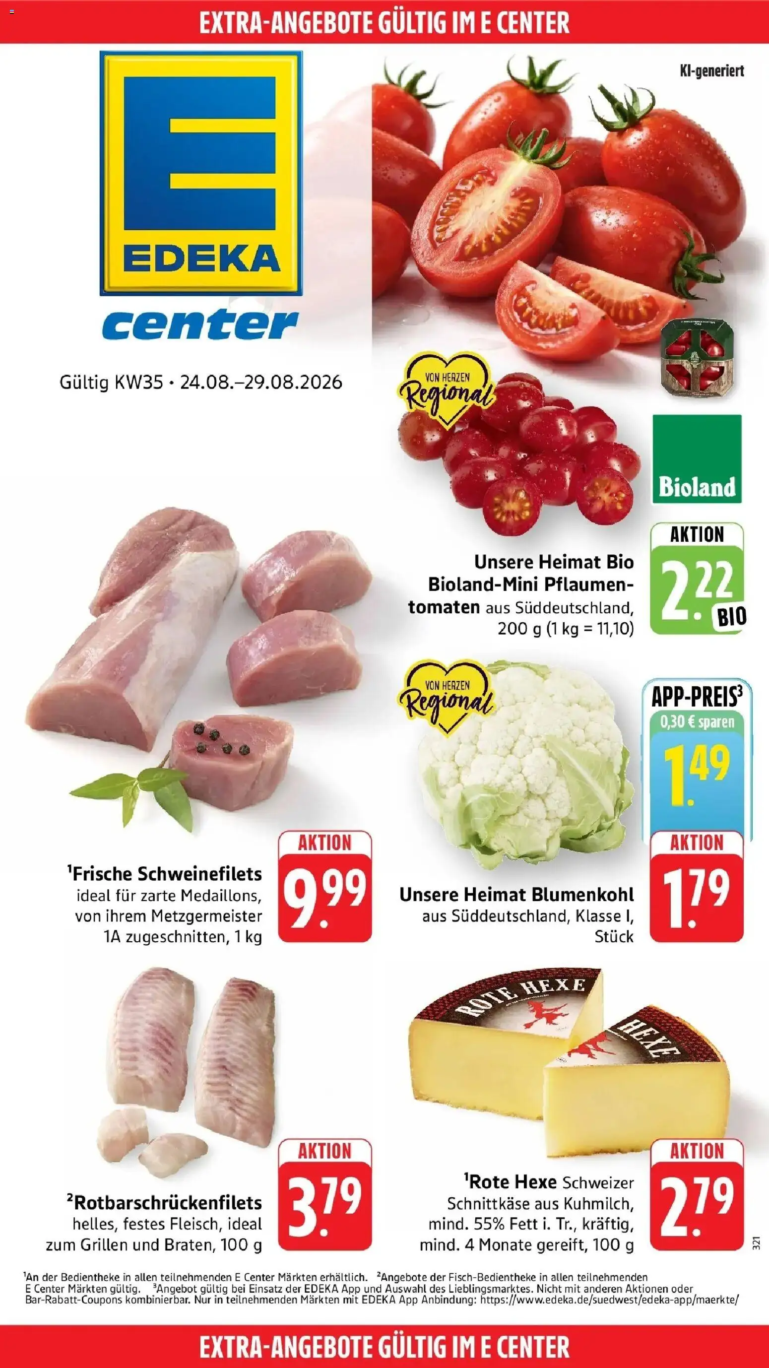 Edeka Prospekt Wittlich (ab 24.08.2026) » Angebote Online | Seite: 41 | Produkte: Pflaumen, Tomaten, Blumenkohl