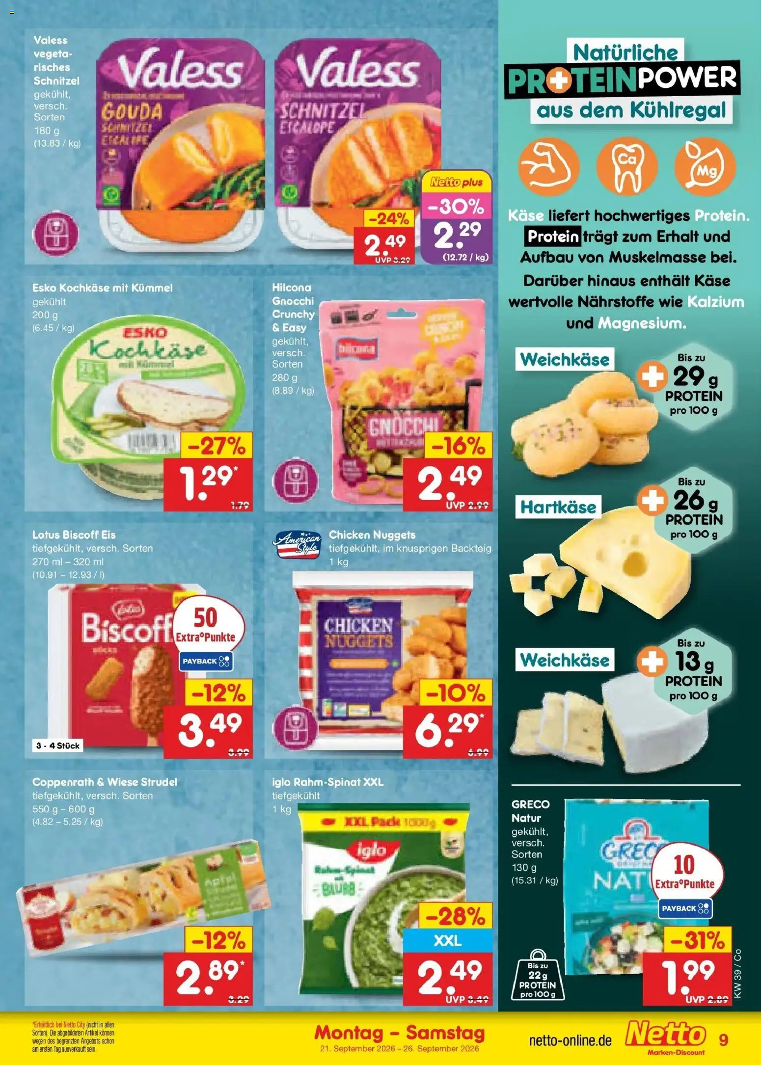 Netto Marken-Discount Prospekt Leipzig – gültig ab 21.09.2026 | Seite: 13 | Produkte: Gnocchi, Käse, Iglo, Eis