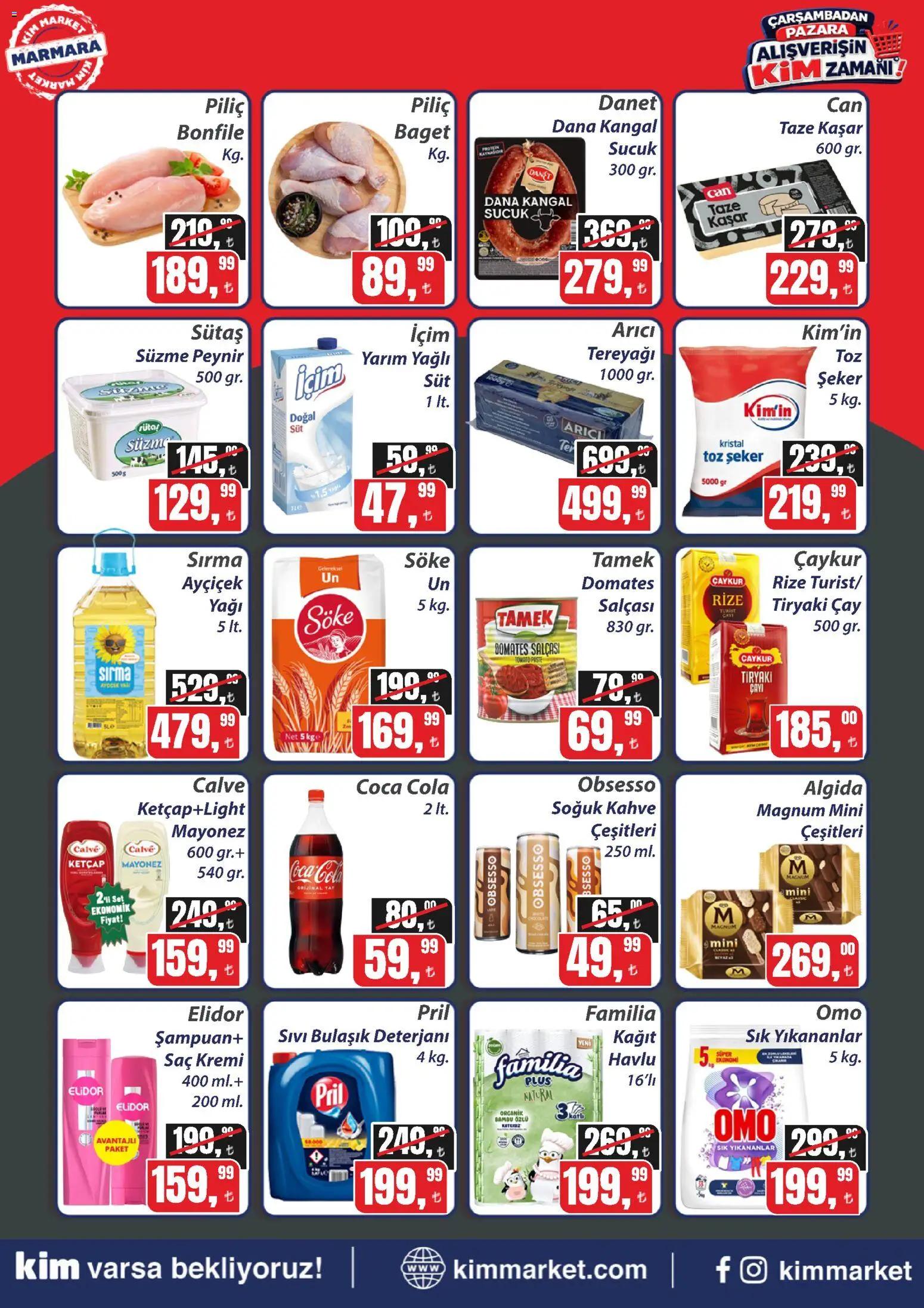 Kim Market Katalog - Marmara Insert - 19 Ağustos 2026 tarihinden itibaren geçerlidir | Sayfa: 2 | Ürünler: Tereyağı, Bulaşık deterjanı, Süzme peynir, Toz şeker