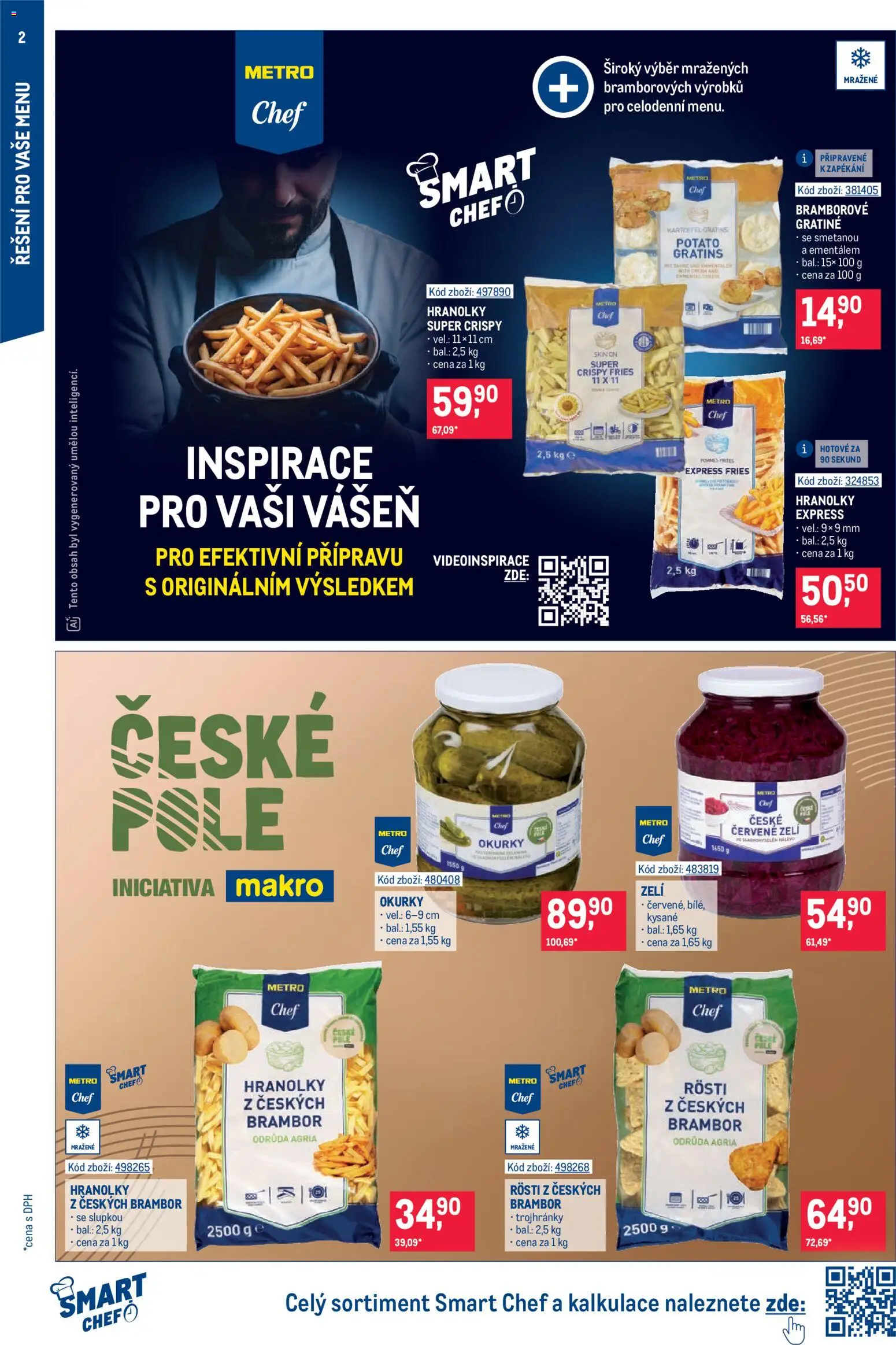 Makro leták - Gastronomie od 12.08.2026 | Strana: 2 | Produkty: Zelí, Hranolky, Okurky