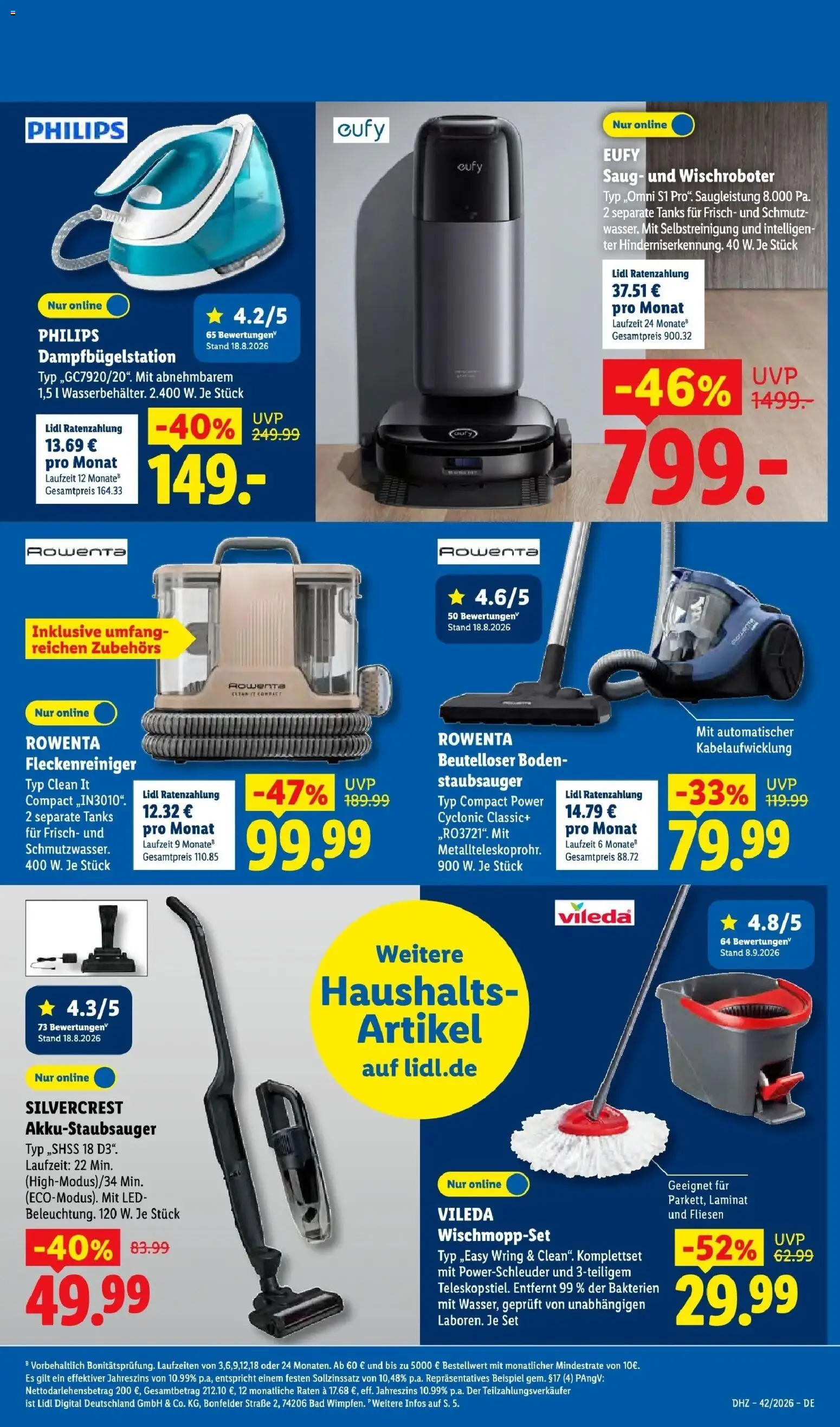 Lidl Prospekt Mühlacker (ab 12.10.2026) zum Blättern » Angebote | Seite: 45 | Produkte: Philips, Staubsauger, Bad