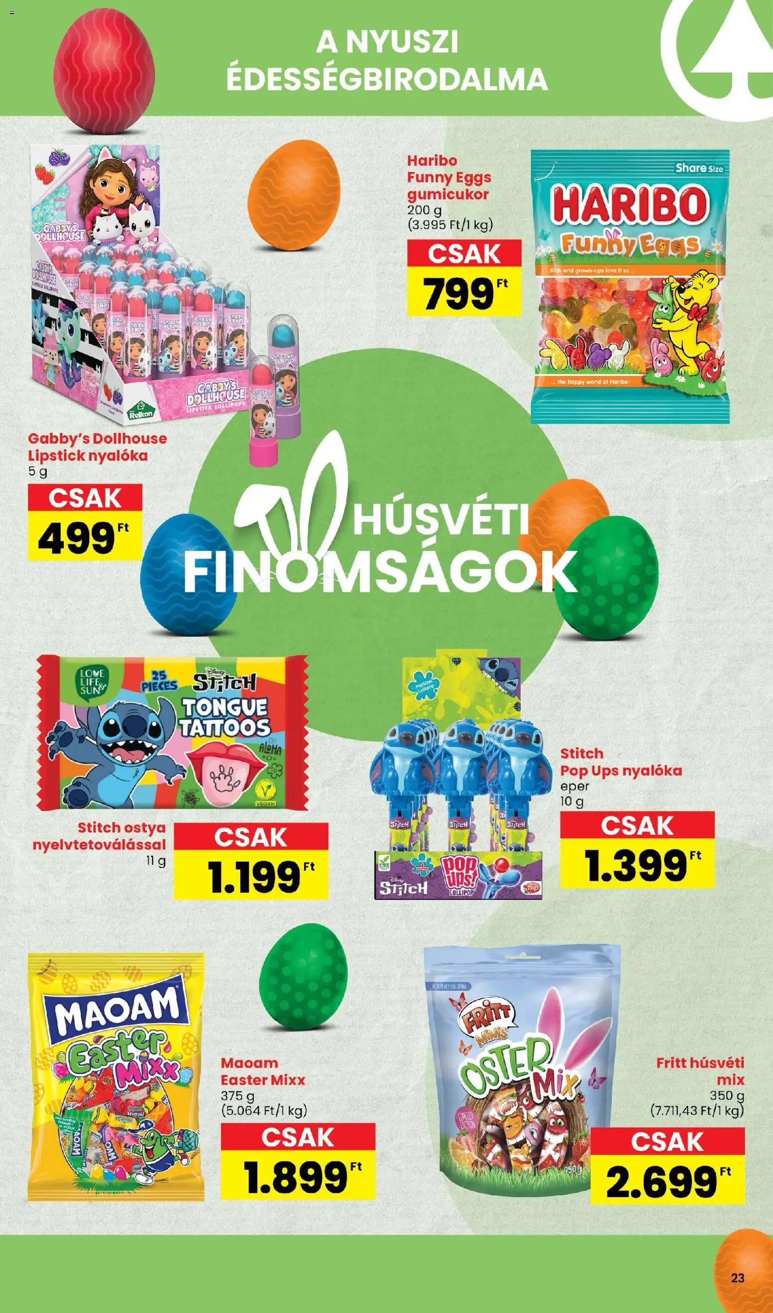 Spar akciós ujság - amely érvényes a következő dátumtól: 05.03.2026 | Oldal: 23 | Termékek: Gumicukor, Nyalóka, Eper, Vegán