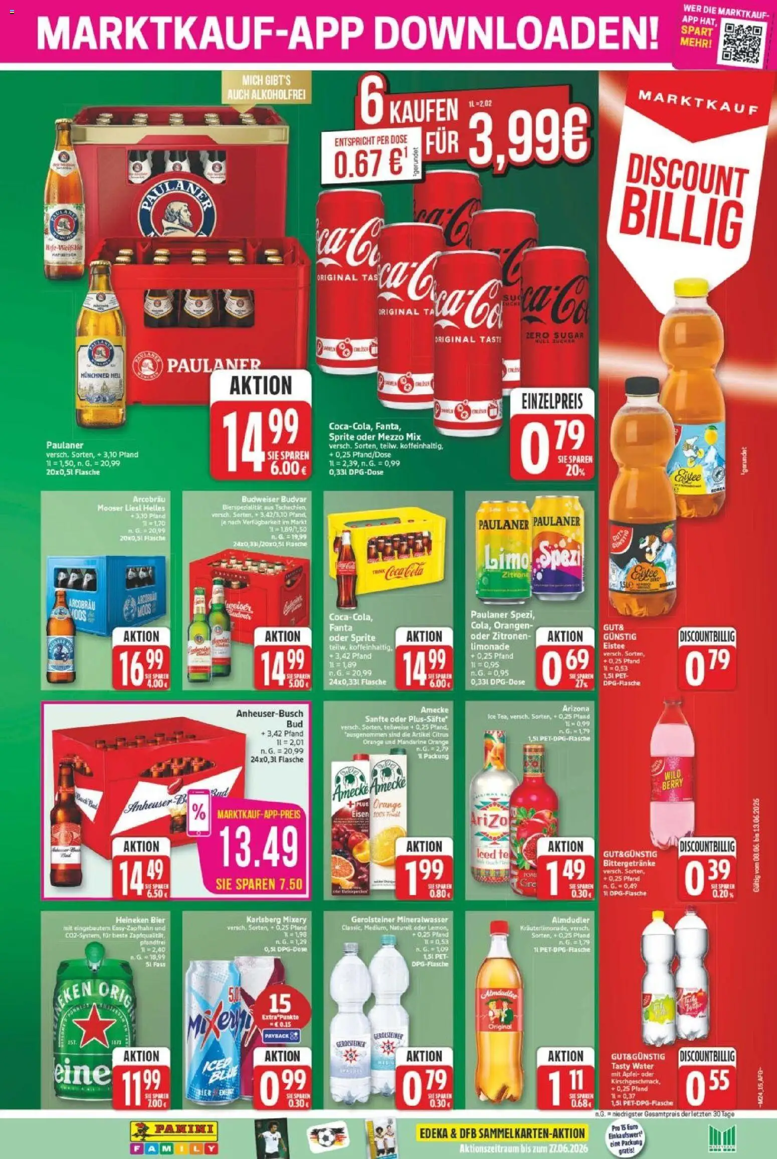 Marktkauf Prospekt – gültig ab 08.06.2026 | Seite: 15 | Produkte: Äpfel, Mineralwasser, Oder mezzo mix, Paulaner