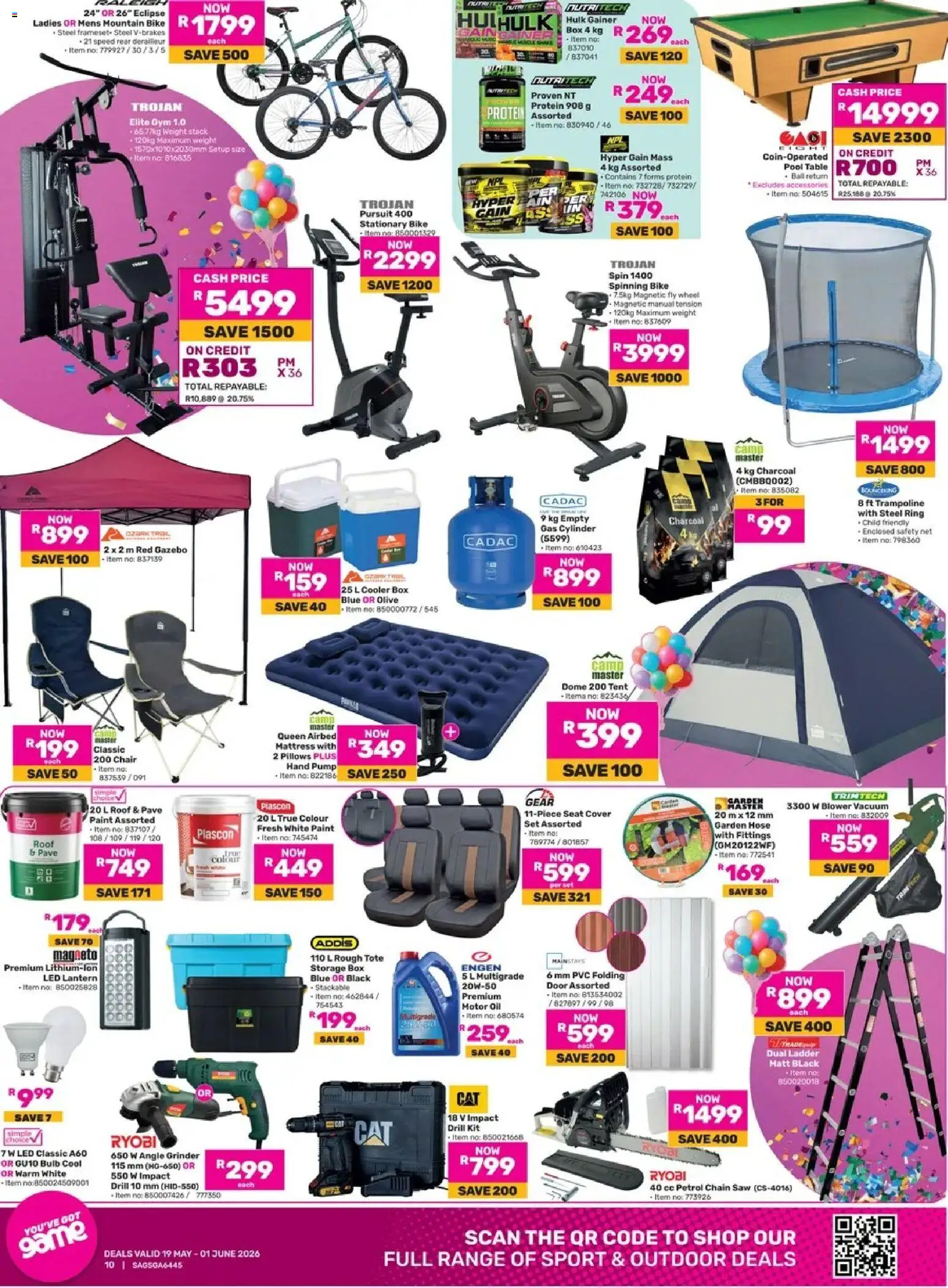 New Game catalogue – valid from 19.05.2026 | Page: 10 | Products: Cover, Mattress, Tent, Angle grinder