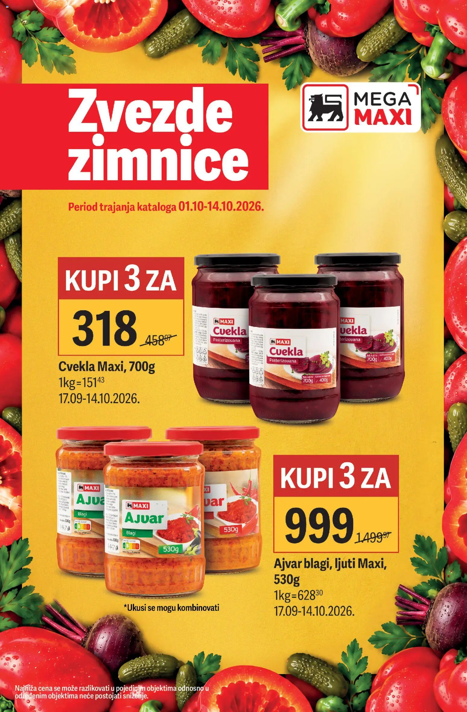Mega Maxi katalog - važi od 01.10.2026 | Strana: 1 | Proizvode: Ajvar, Cvekla