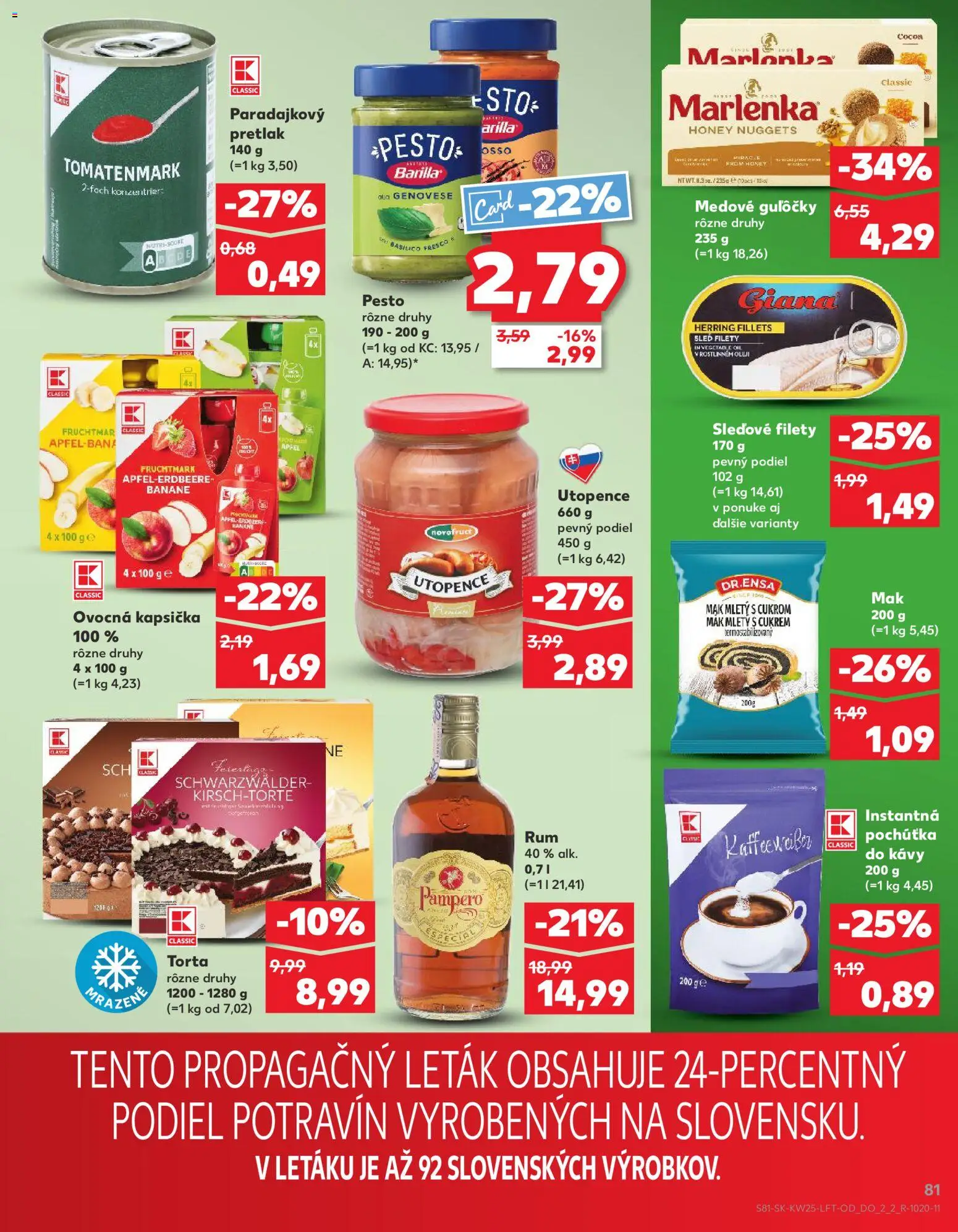 Nové Kaufland akcie – leták je platný od 18.06.2026 | Strana: 81 | Produkty: Torta, Marlenka, Rum, Mak